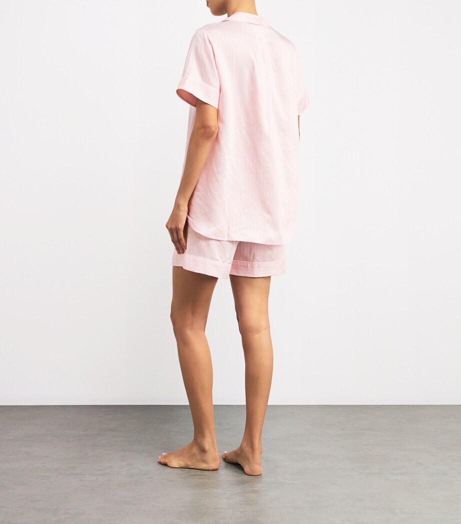 Zimmerli Womens Striped Pyjama Shirt Pink Stripes Image 3