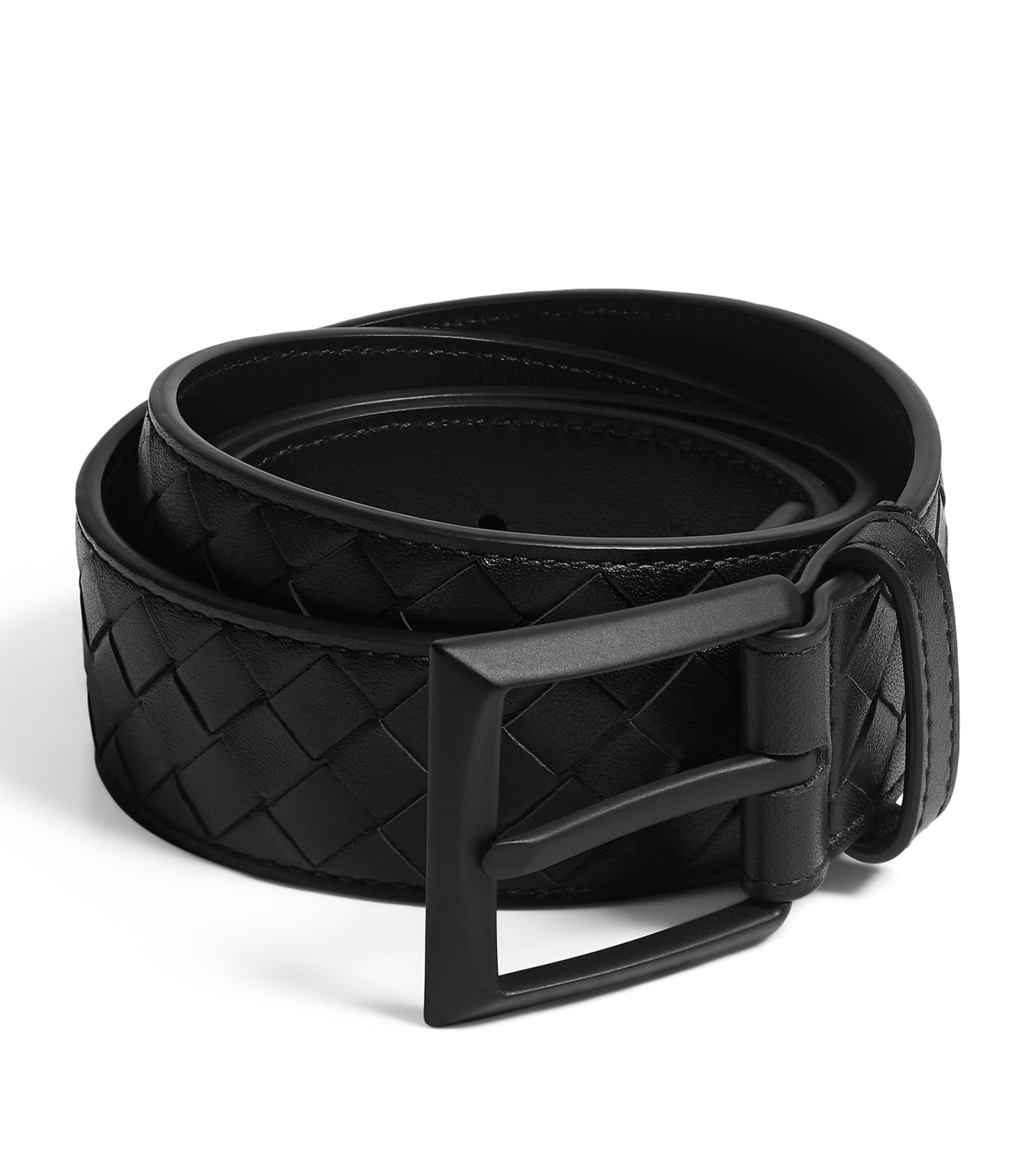 Bottega Veneta Leather Intrecciato Piccolo Belt Image 1