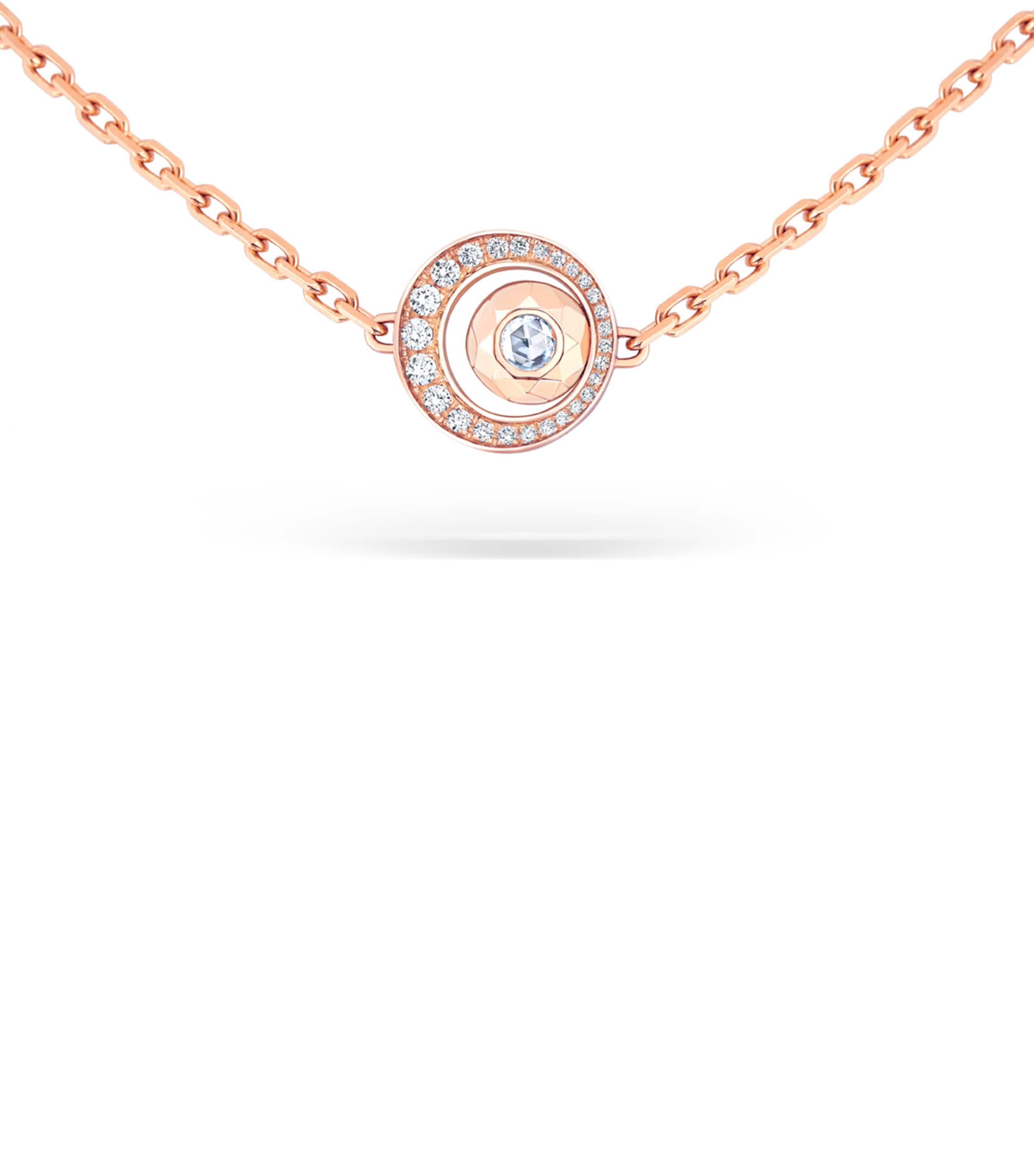 Rose Gold and Diamond Rose Cut Forever Chain Necklace CLEAR Image 3
