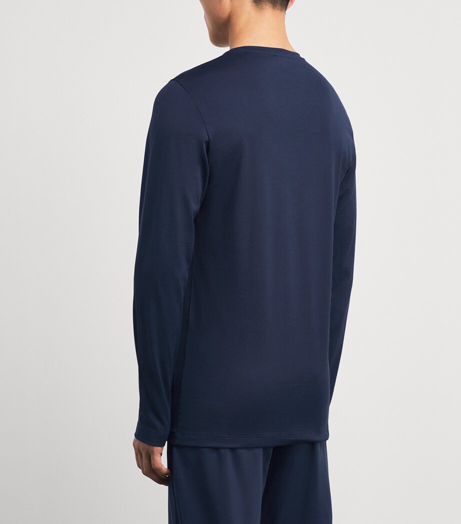Hanro Mens Cotton Night & Day T-Shirt Deep Navy Image 5
