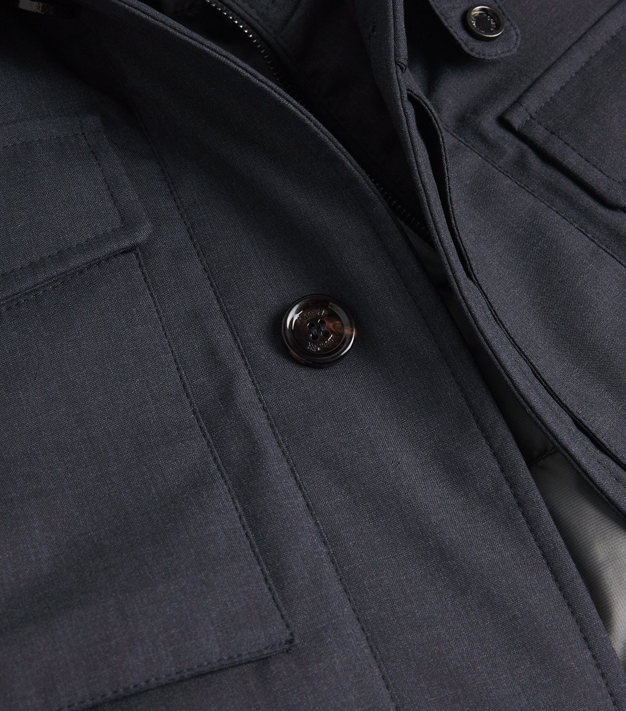 Virgin Wool-Silk Down Coat DARK BLU U0402 Image 5