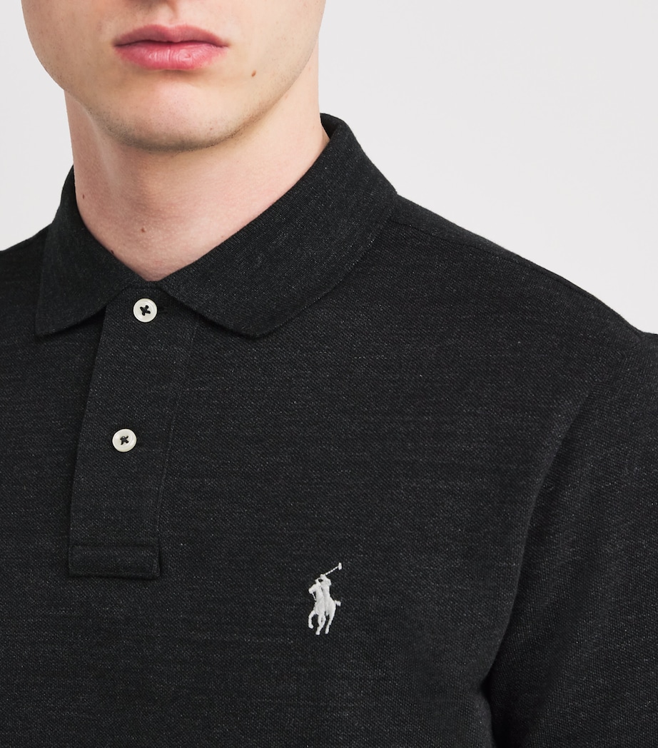 Cotton Mesh Custom-Fit Polo Shirt DK GREY Image 6