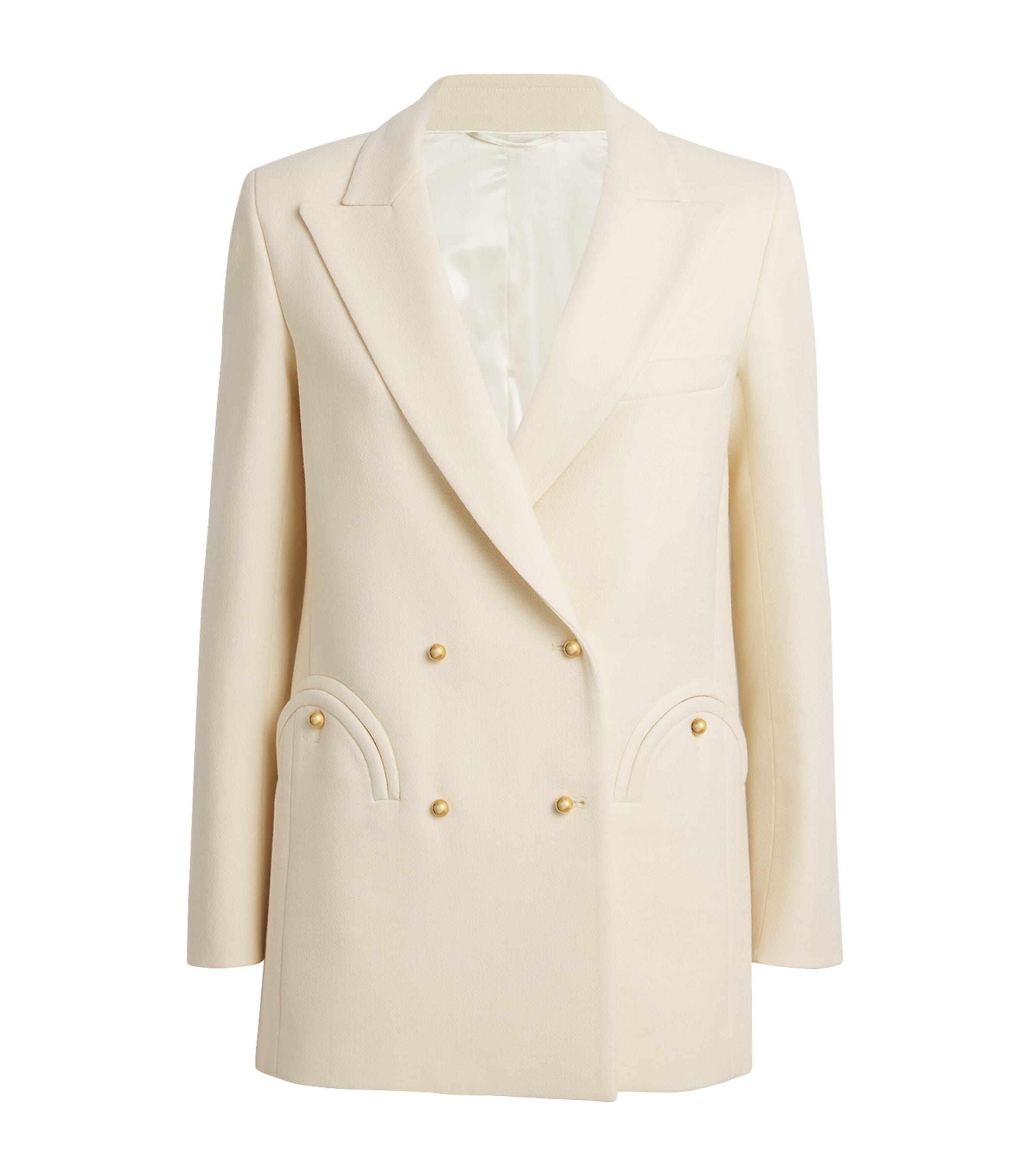 Blazé Milano Virgin Wool Everyday Blazer In Ivory