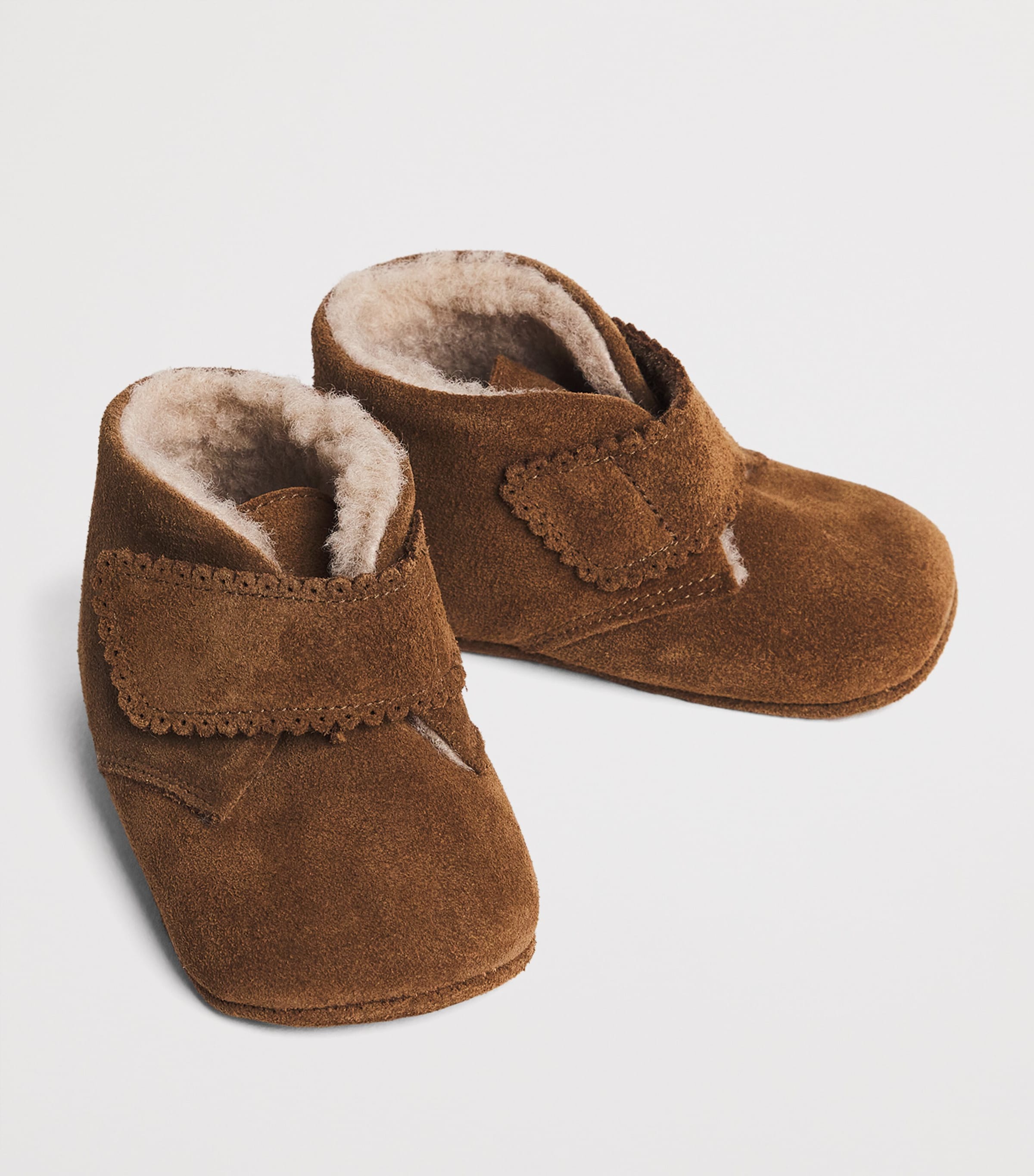 Suede Fleece-Lined Booties BEIGE Image 4