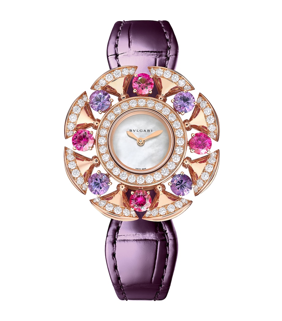 Rose Gold, Diamond, Amethyst and Pink Rubellite Divas' Dream Watch 33mm MOTHER OF PEARL Image 1