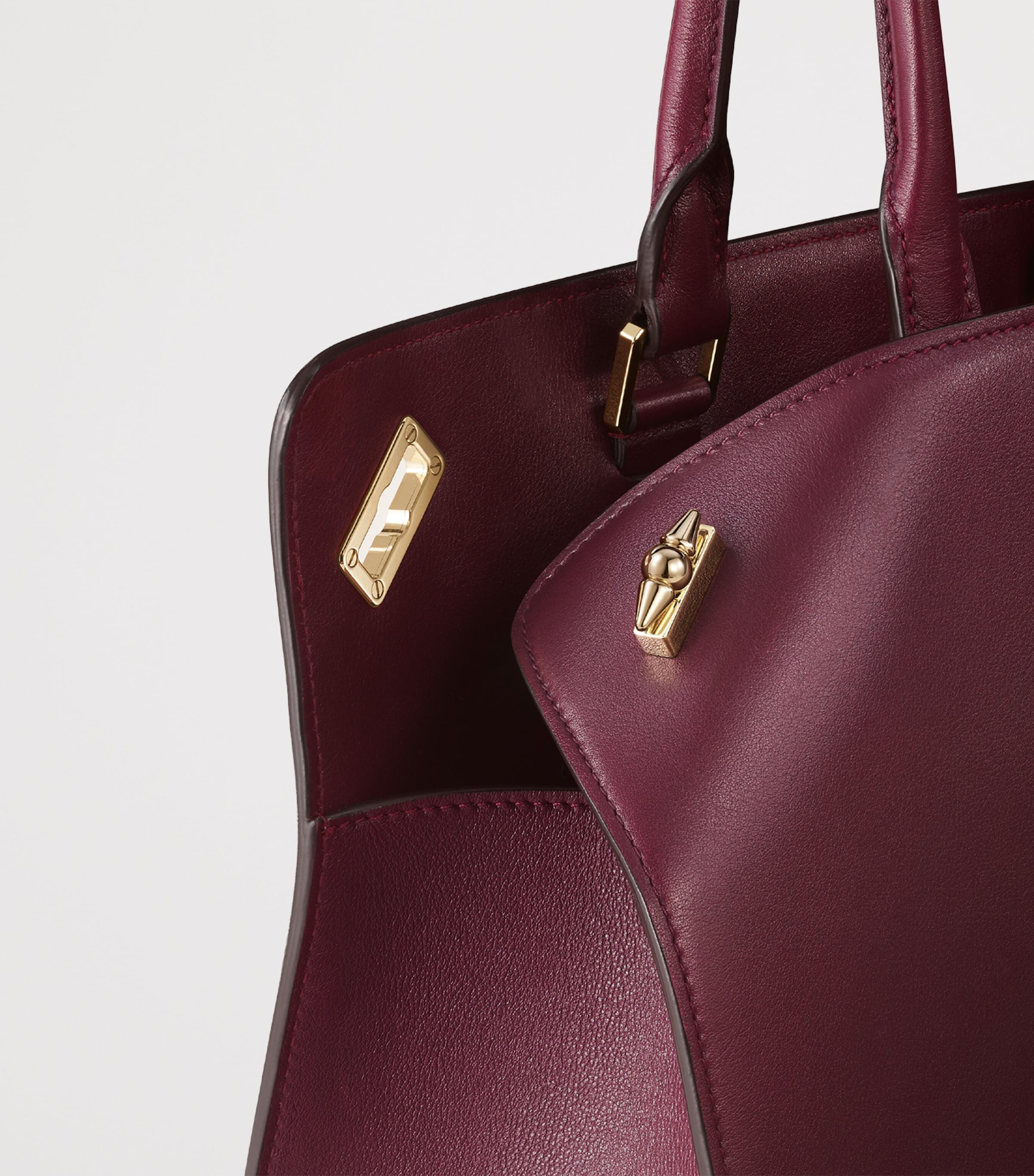 Cartier Small Leather Clash Tote Bag Burgundy Image 4
