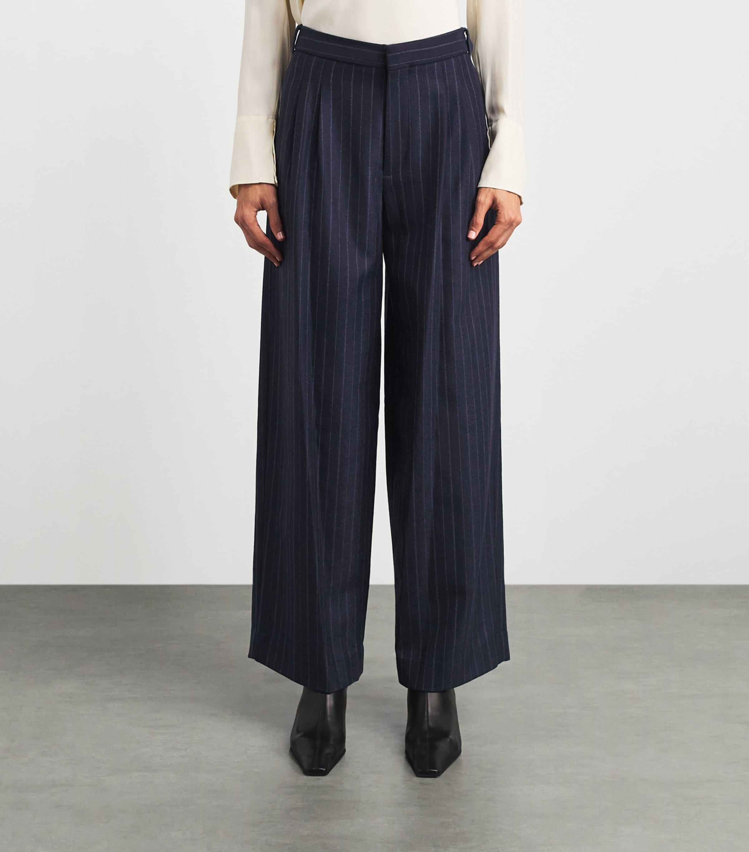 Rag & Bone Womens Wool-Blend Lawrence Trousers Nvymt Image 4