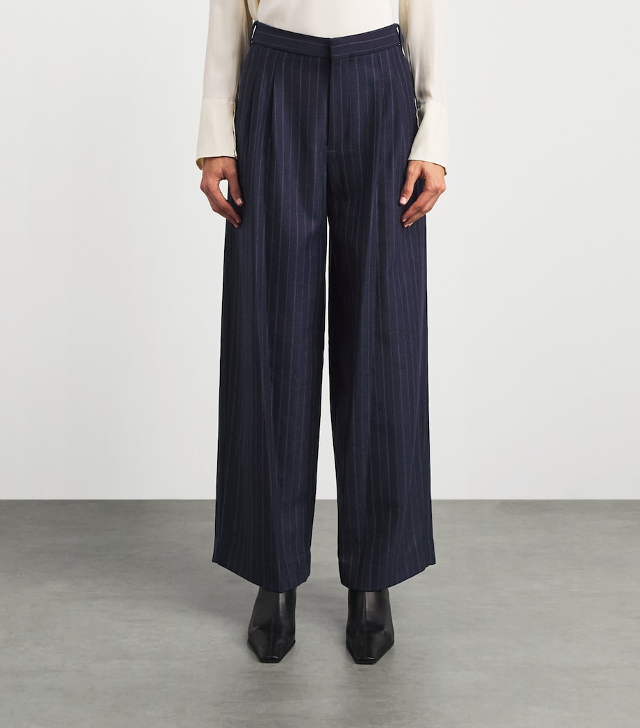 Rag & Bone Womens Wool-Blend Lawrence Trousers Nvymt Image 4