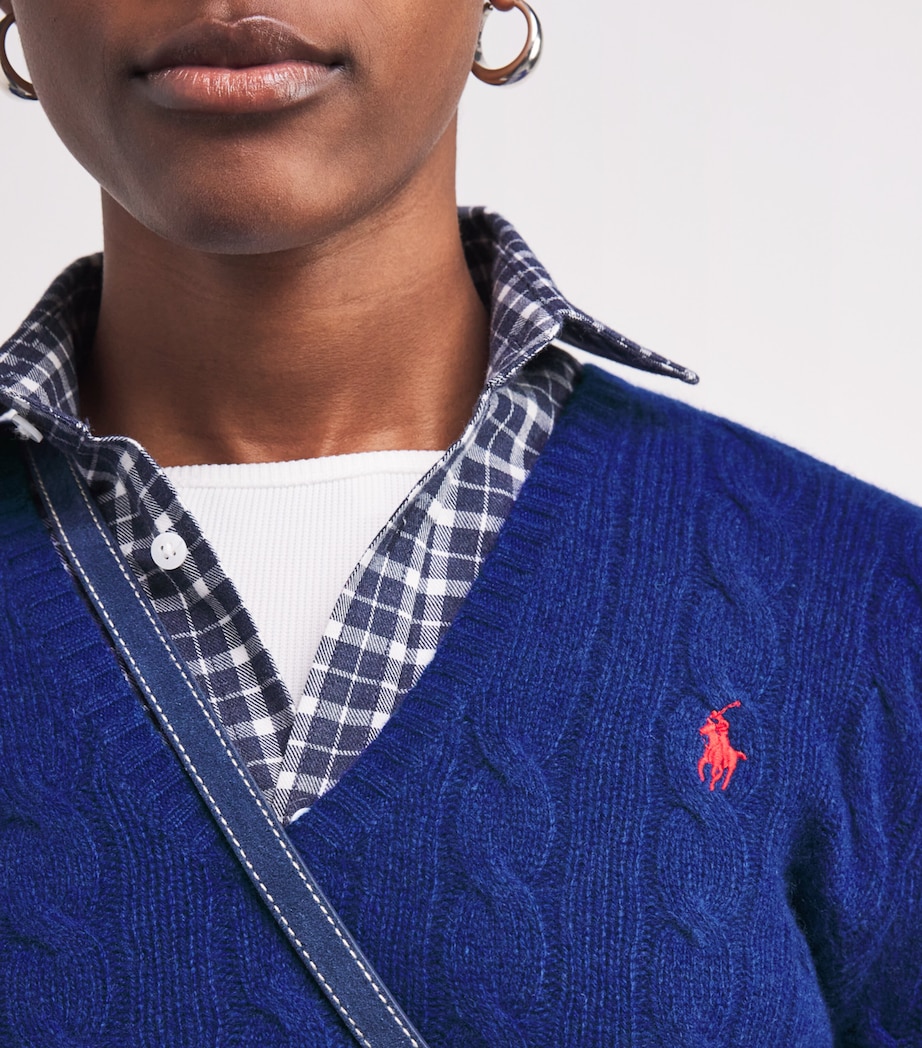 Wool-Cashmere Cable-Knit Sweater WINTER NIGHT NAVY Image 6