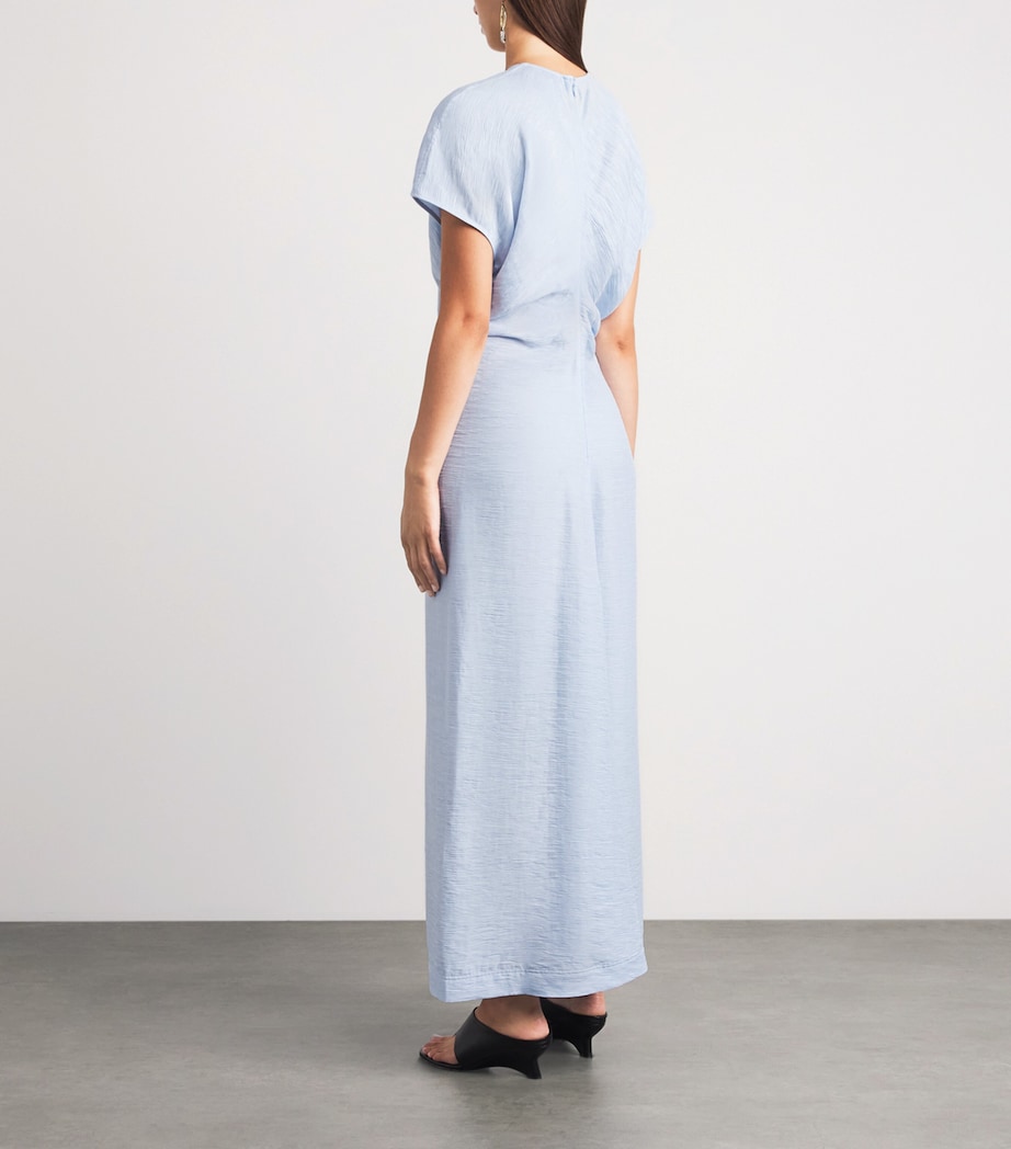 Toteme Womens Slubbed Slouch-Waist Midi Dress Sky Image 4