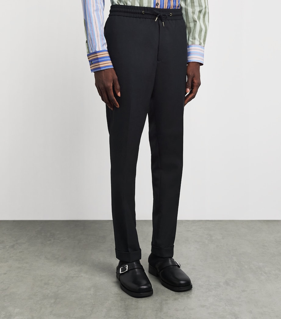 Paul Smith Mens Wool Drawstring Chinos Image 4