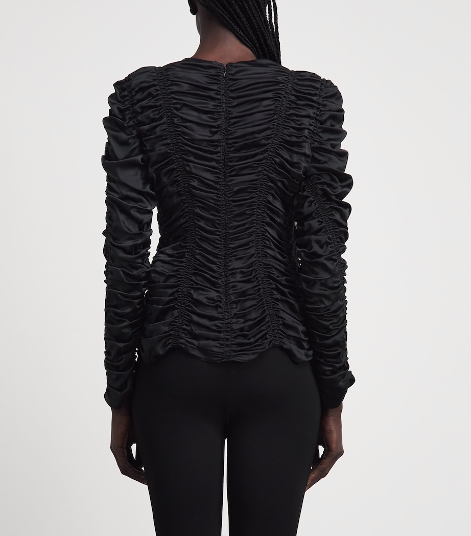 Khaite Womens Silk Charmeuse Rory Blouse Black Image 5