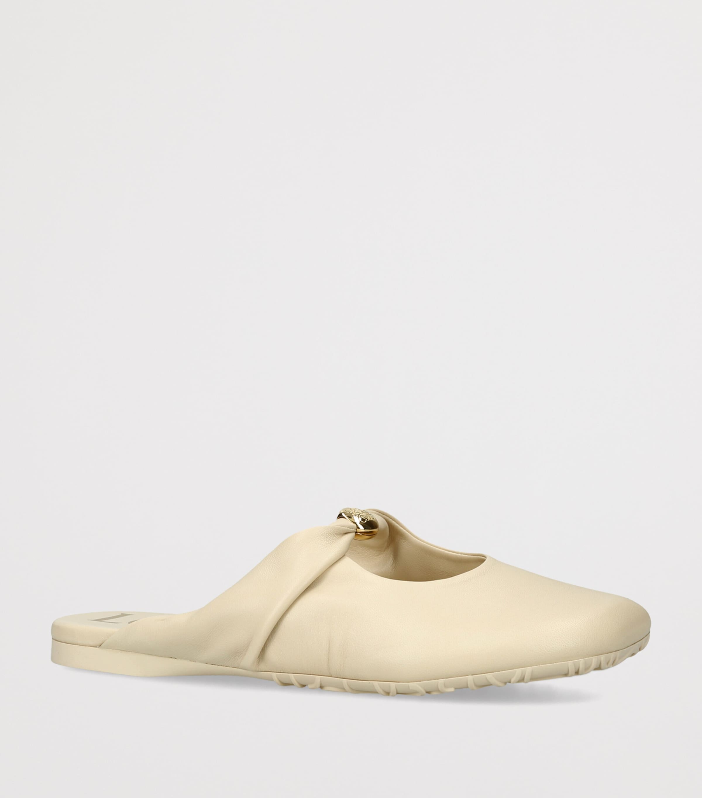 LOEWE Leather Pebble Mules Cream Image 2