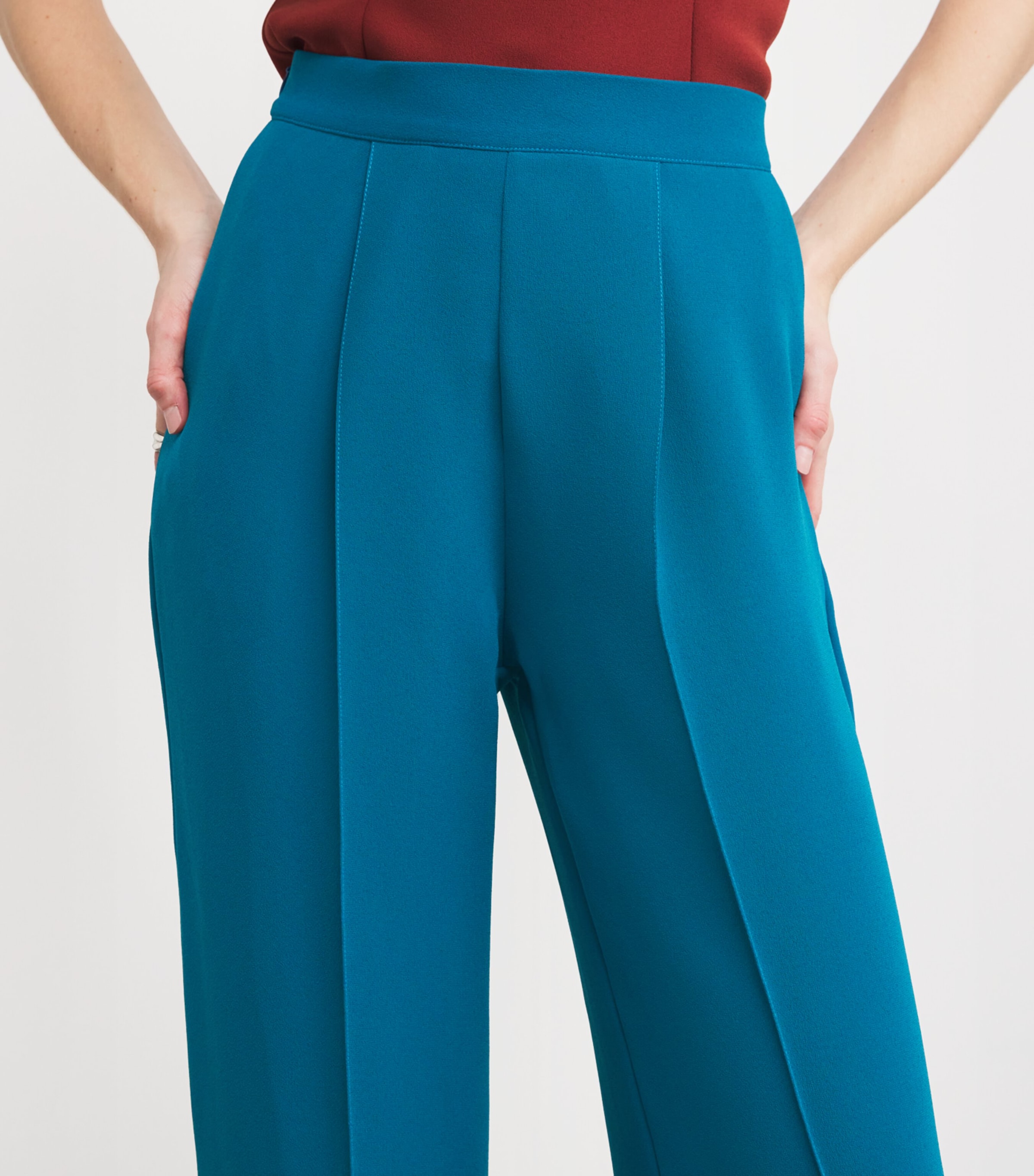 Pleated Lowell High-Rise Trousers LAGUNA BLUE Image 6