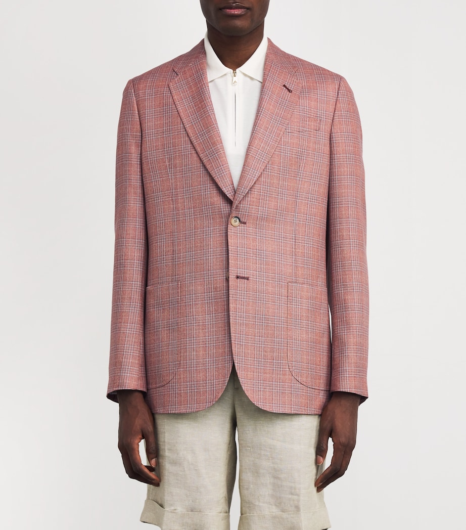 Wool Check Blazer 24_CORAL RED Image 3