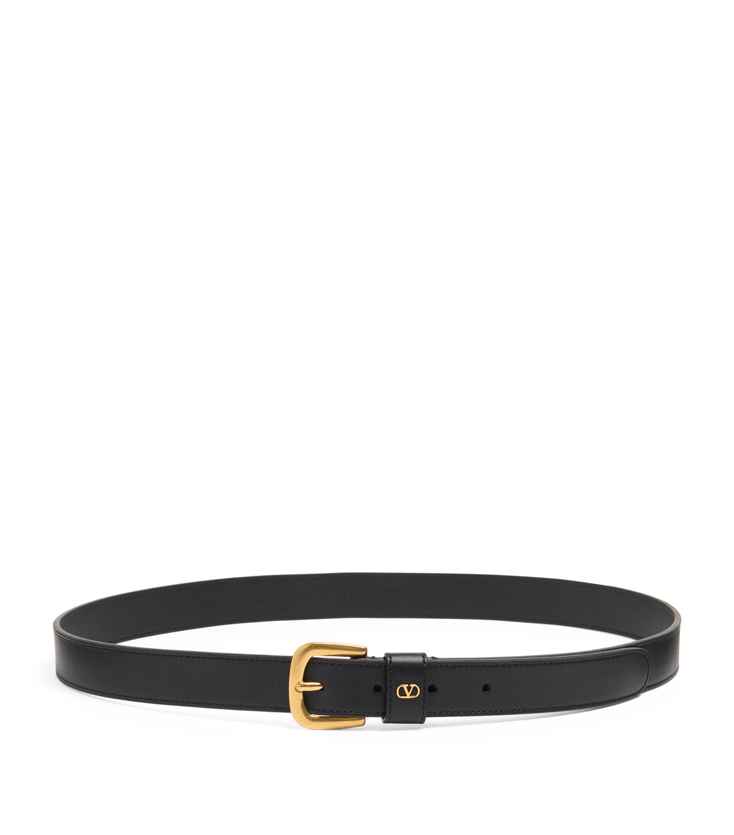 Shop Valentino Leather Vlogo Signature Belt In Black