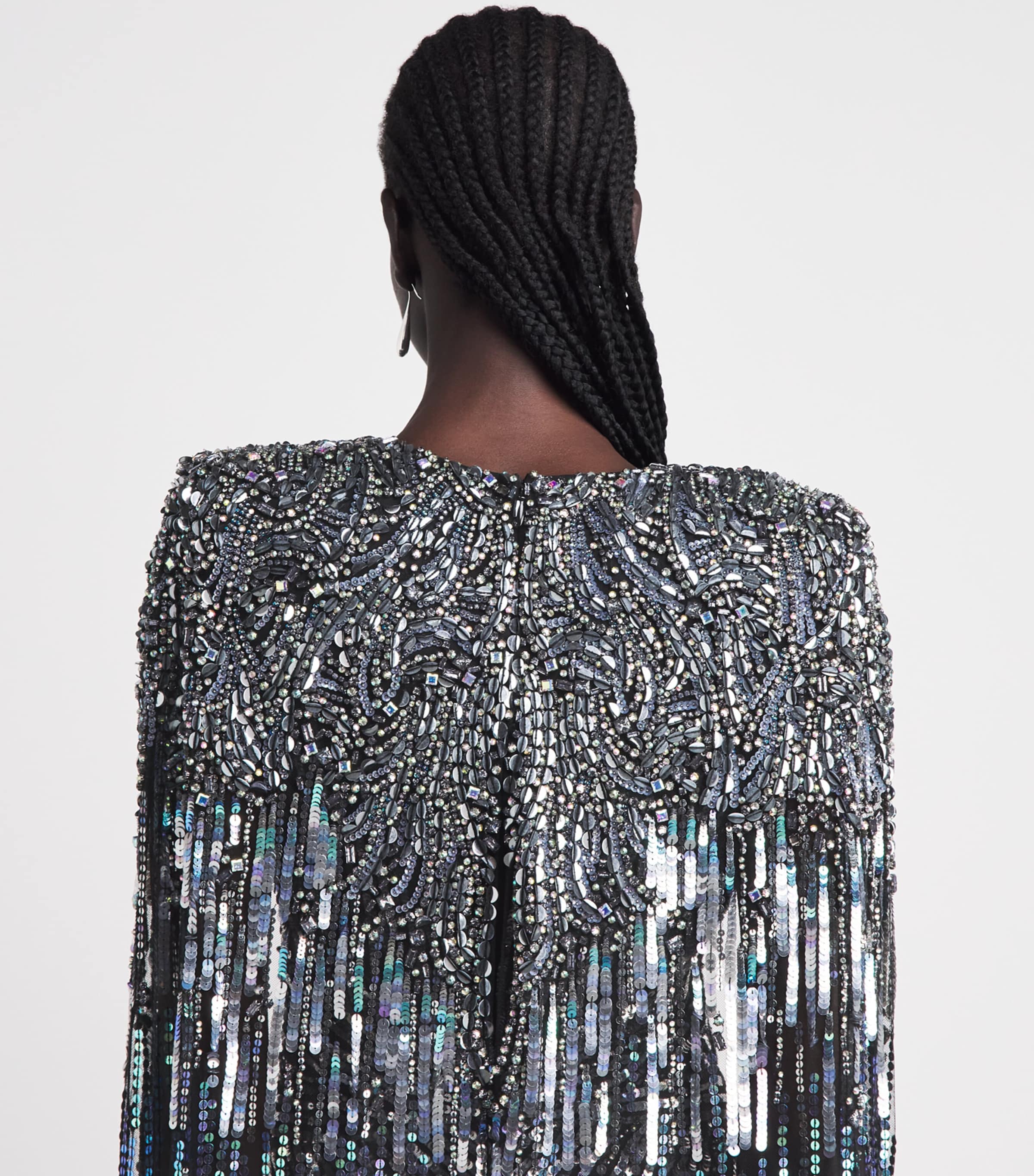 Jenny Packham Womens Gold Rush Cape Gown Liquorice Bding Image 3