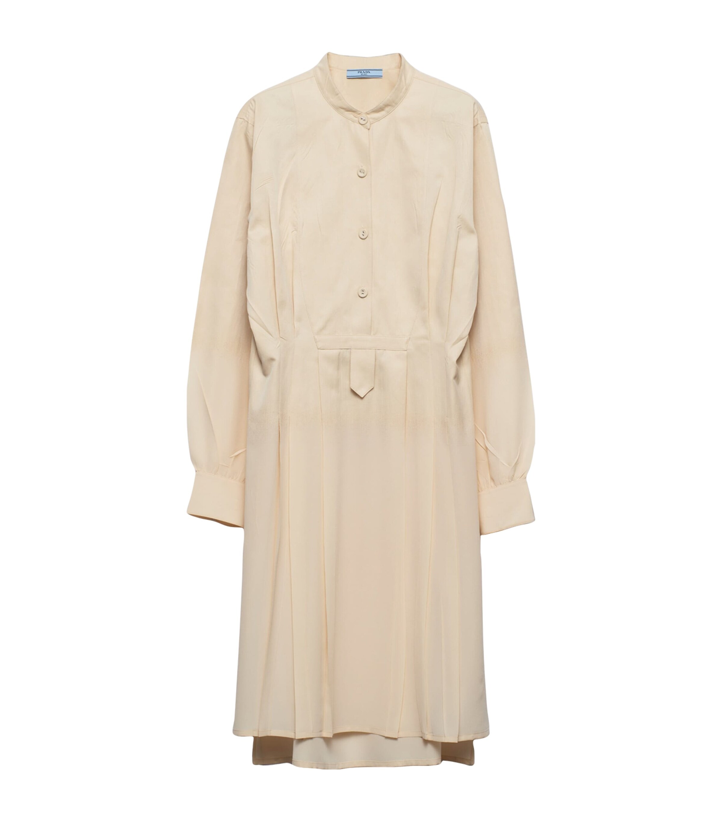 Prada Gradient-effect Silk Midi Dress In Beige