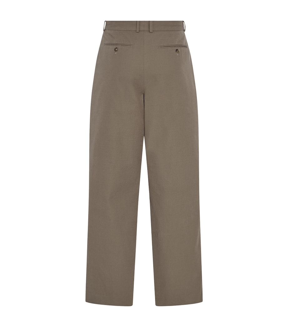 The Row Mens Tibor Cotton-Cashmere Straight Dark Sand Image 2