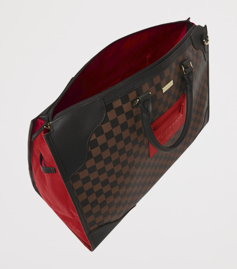 Sprayground Katana Check Boss Pyramid Duffle Bag Red Redemption Image 5