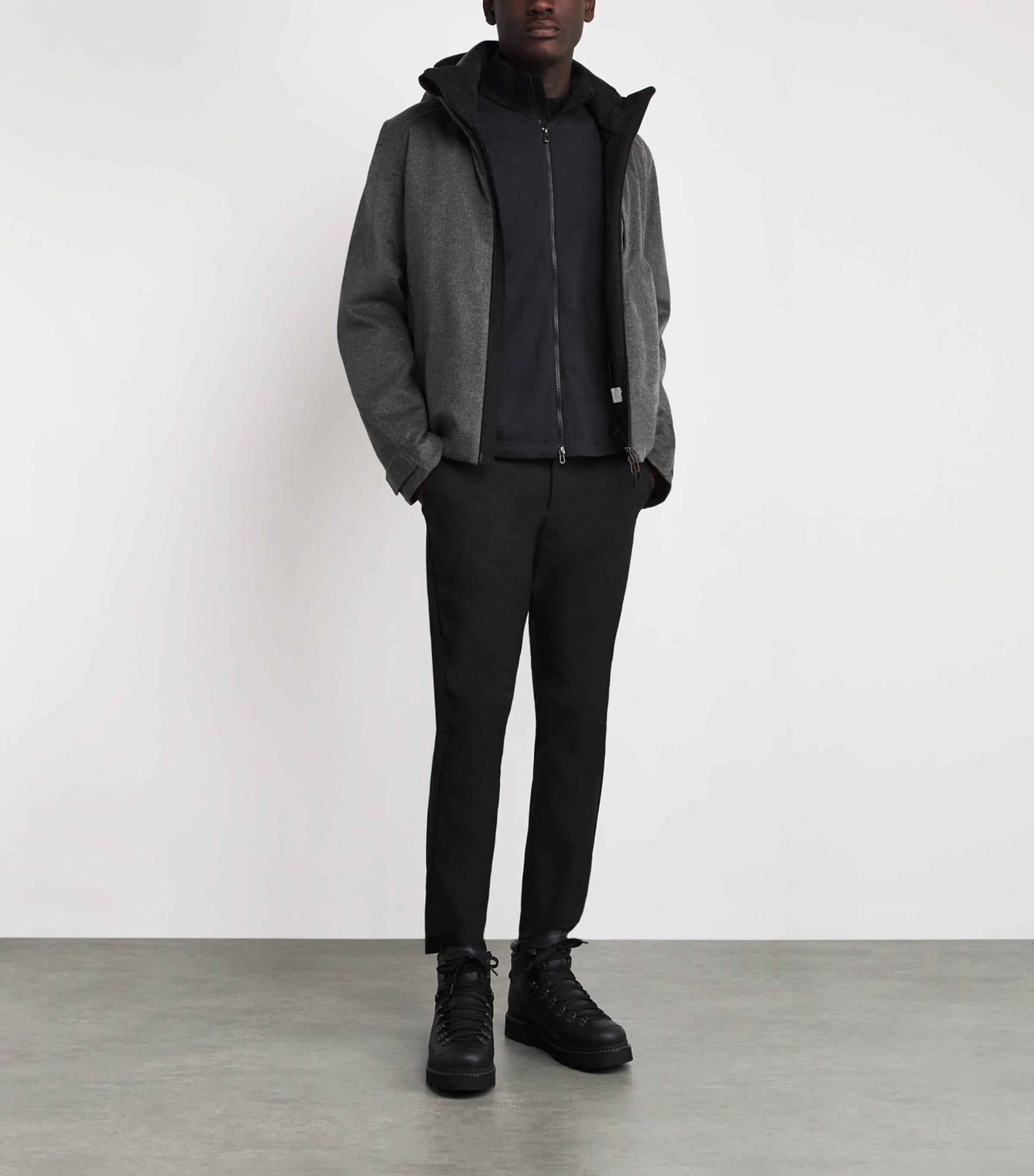 Wool-Blend Explorer Zip-Up Sweatshirt N64 DARK GREY Image 2