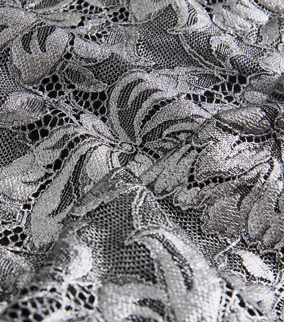 Lace Crop Top V912 BLACK / SILVER Image 5