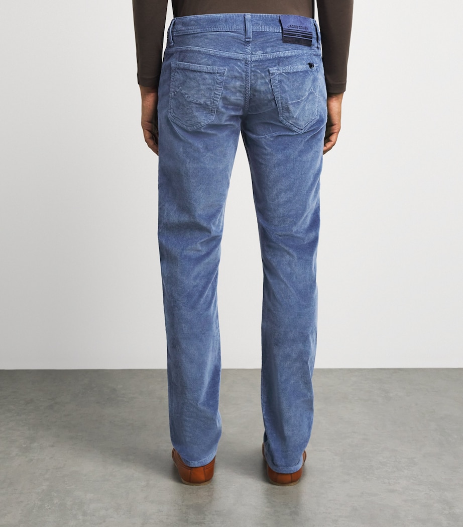 Jacob Cohën Mens Corduroy Bard Slim-Fit Chinos Blue Image 5