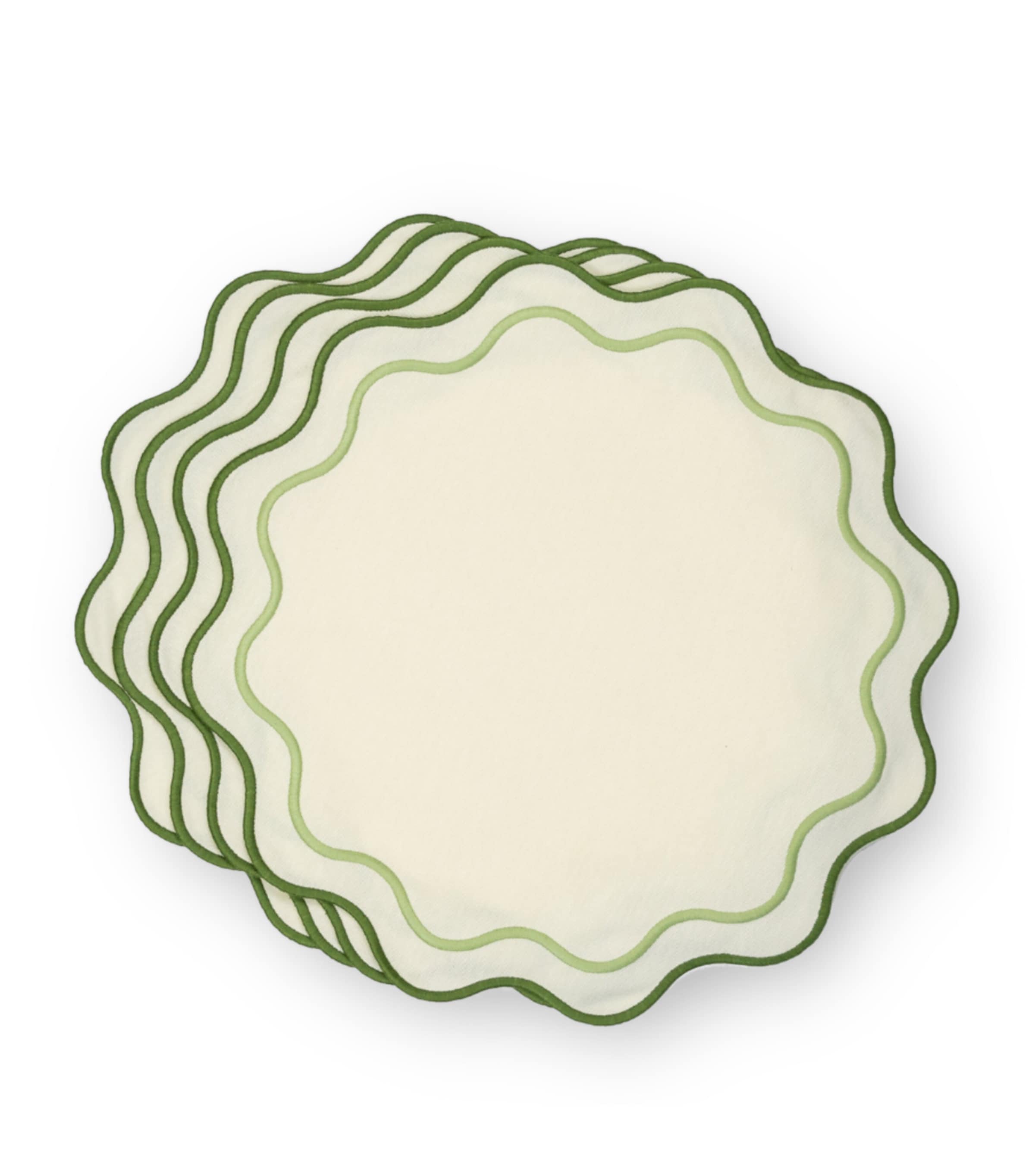 Maison Margaux Set Of 4 Apple Placemats In Green
