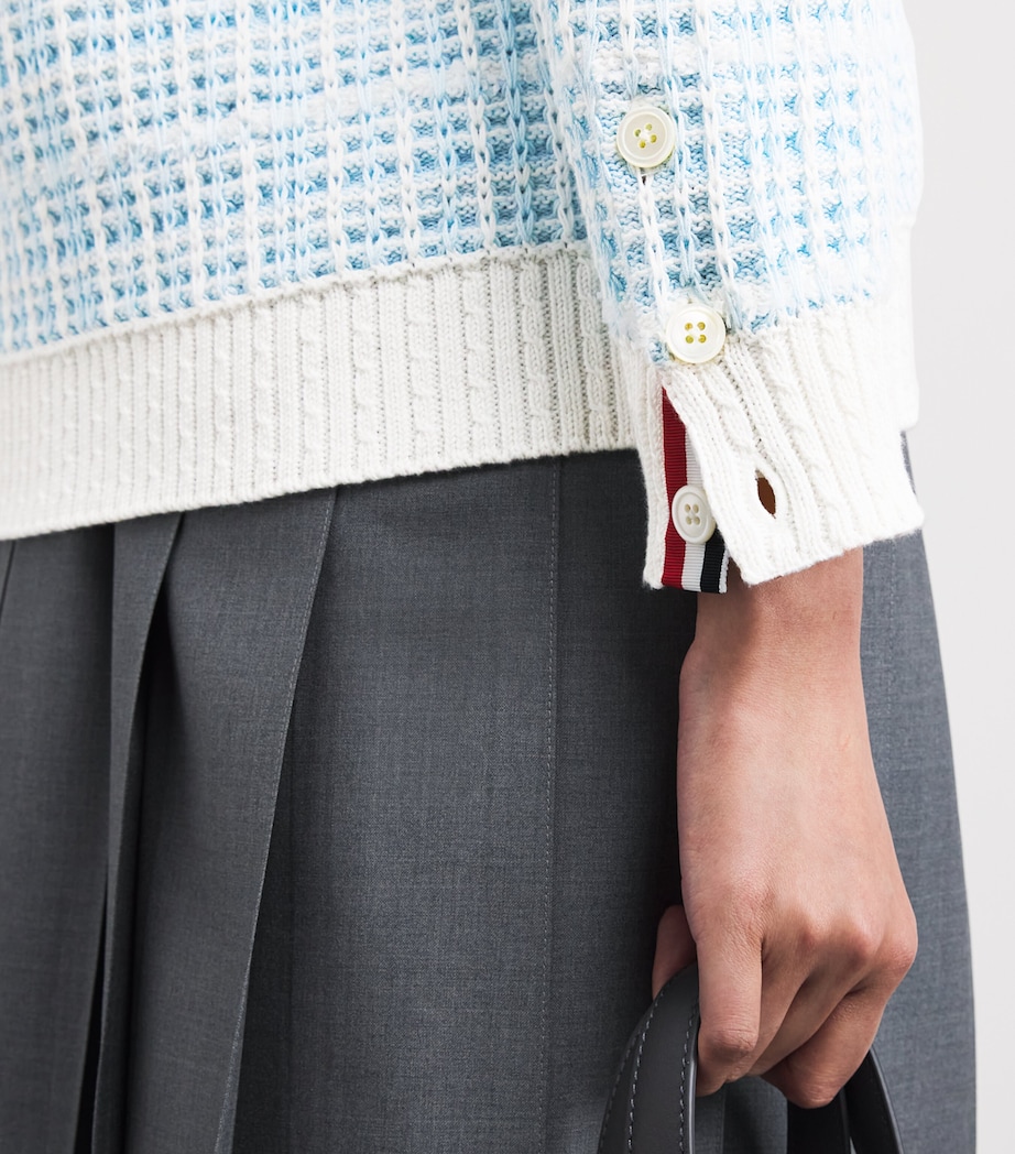 Thom Browne Womens Tweed V-Neck Cardigan Seasonal Multi Image 3