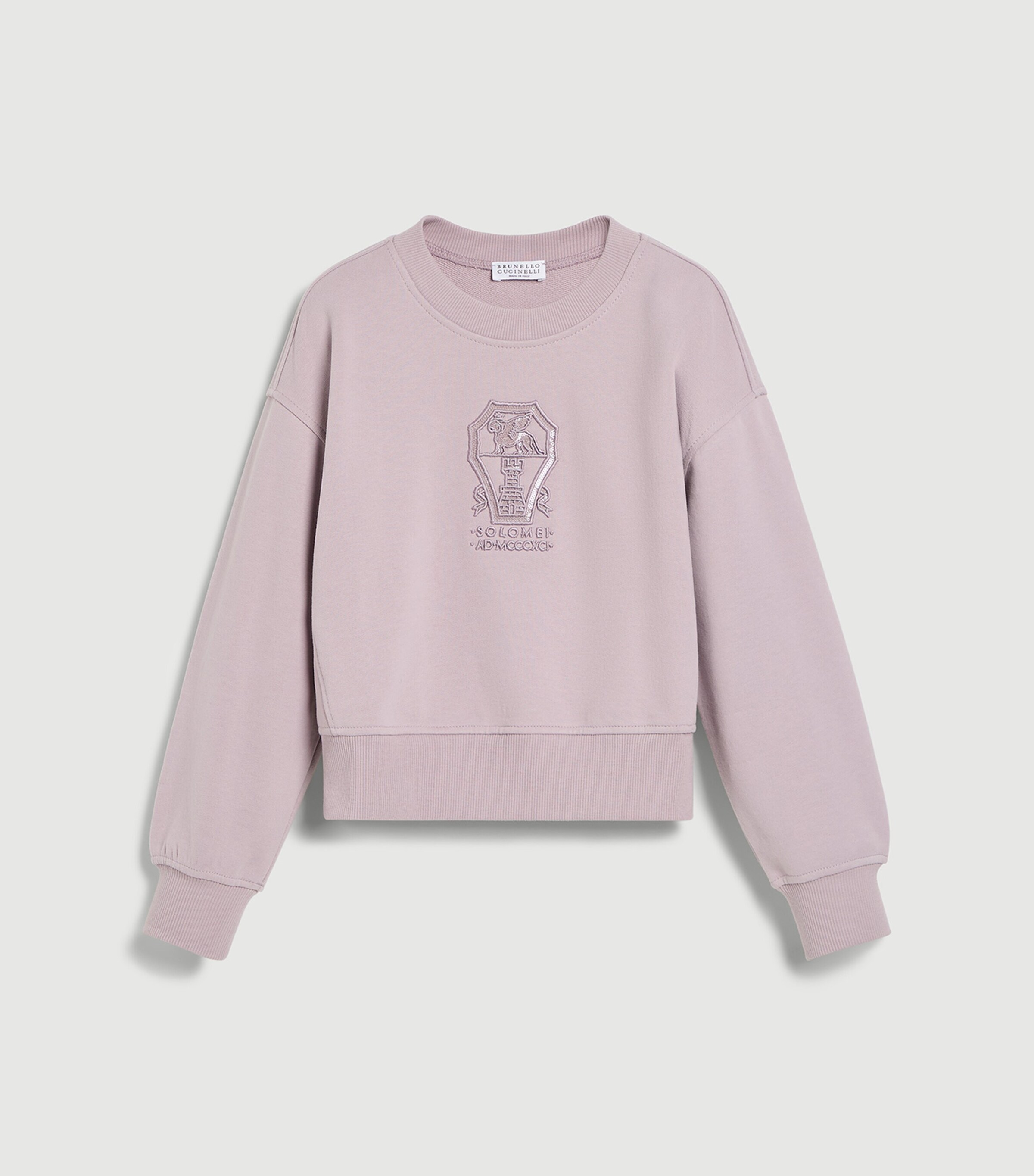 Brunello Cucinelli Kids Cotton French Terry Logo Sweatshirt (8-10 Years) — photo 3