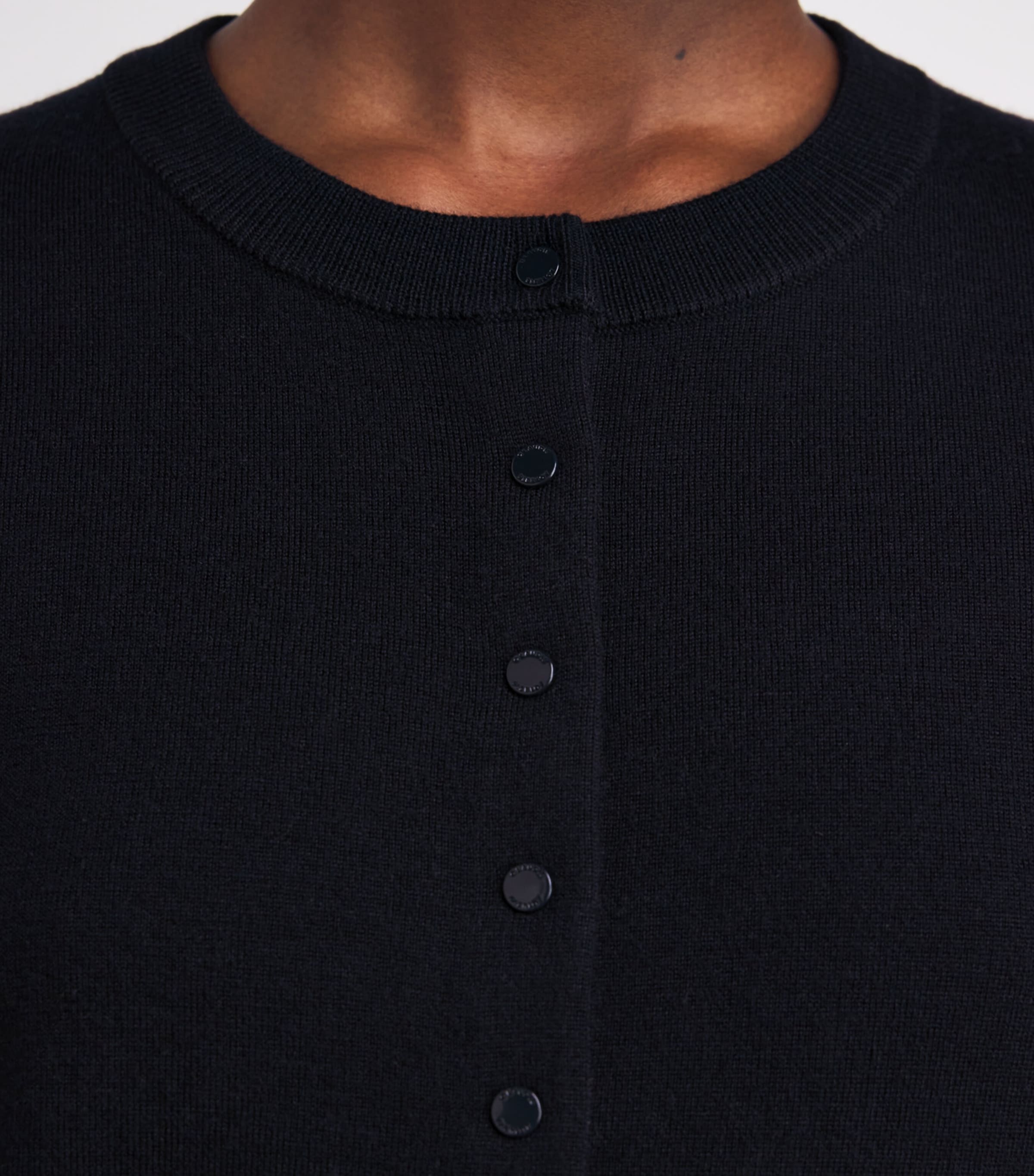 Wool-Blend Fine-Knit Cardigan NAVY Image 6