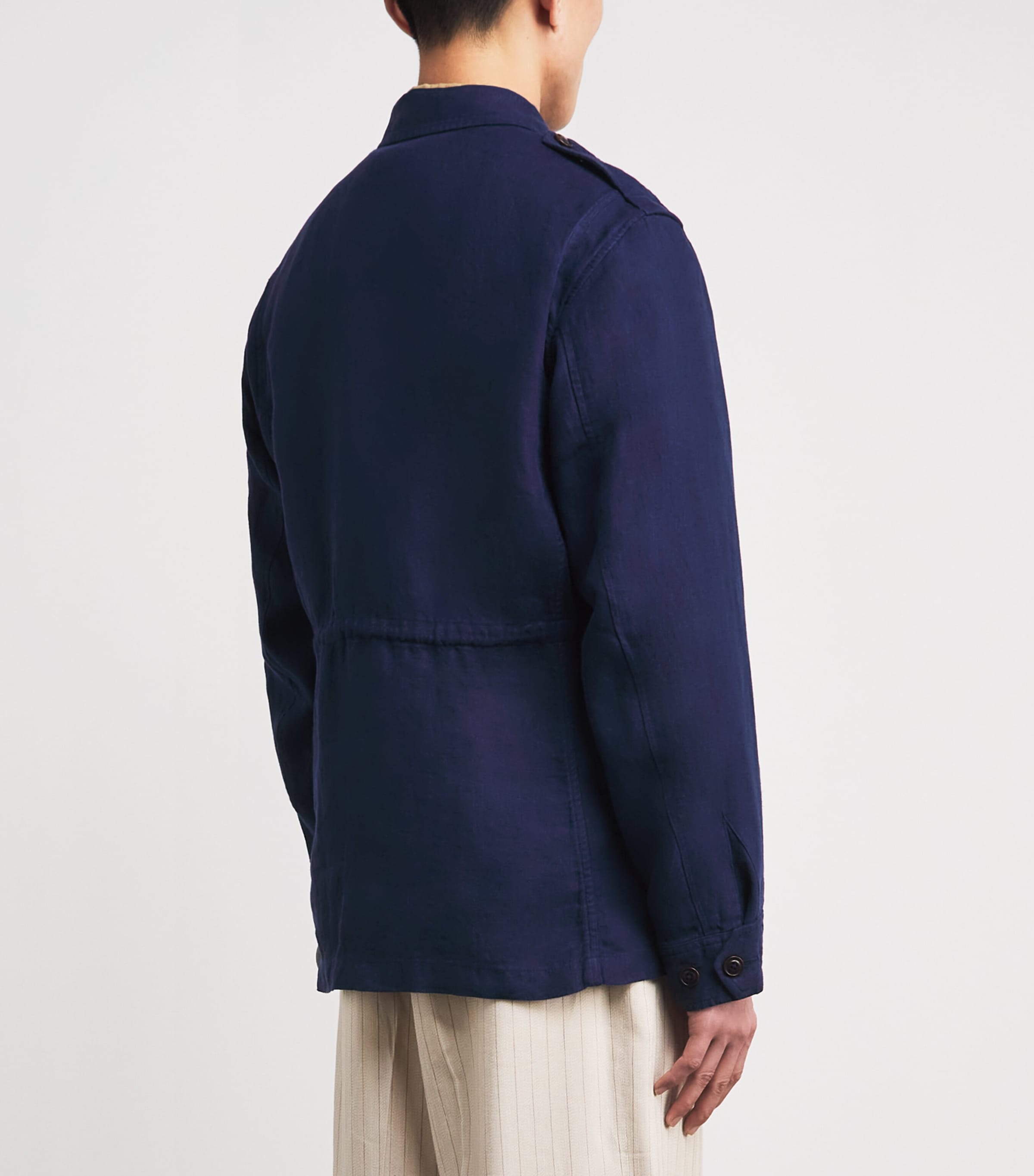 Polo Ralph Lauren Mens Linen Shirt Newport Navy Image 5