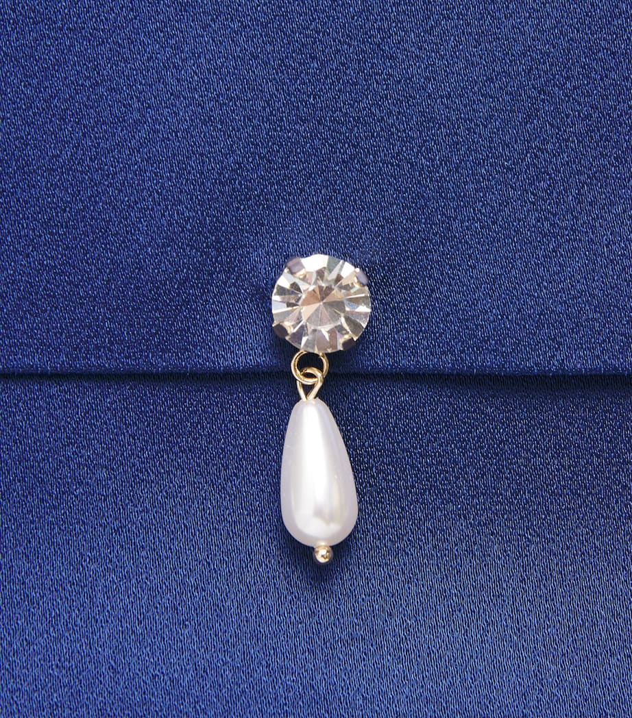 Satin Faux Pearl-Embellished Blouse 4000 NAVY Image 5