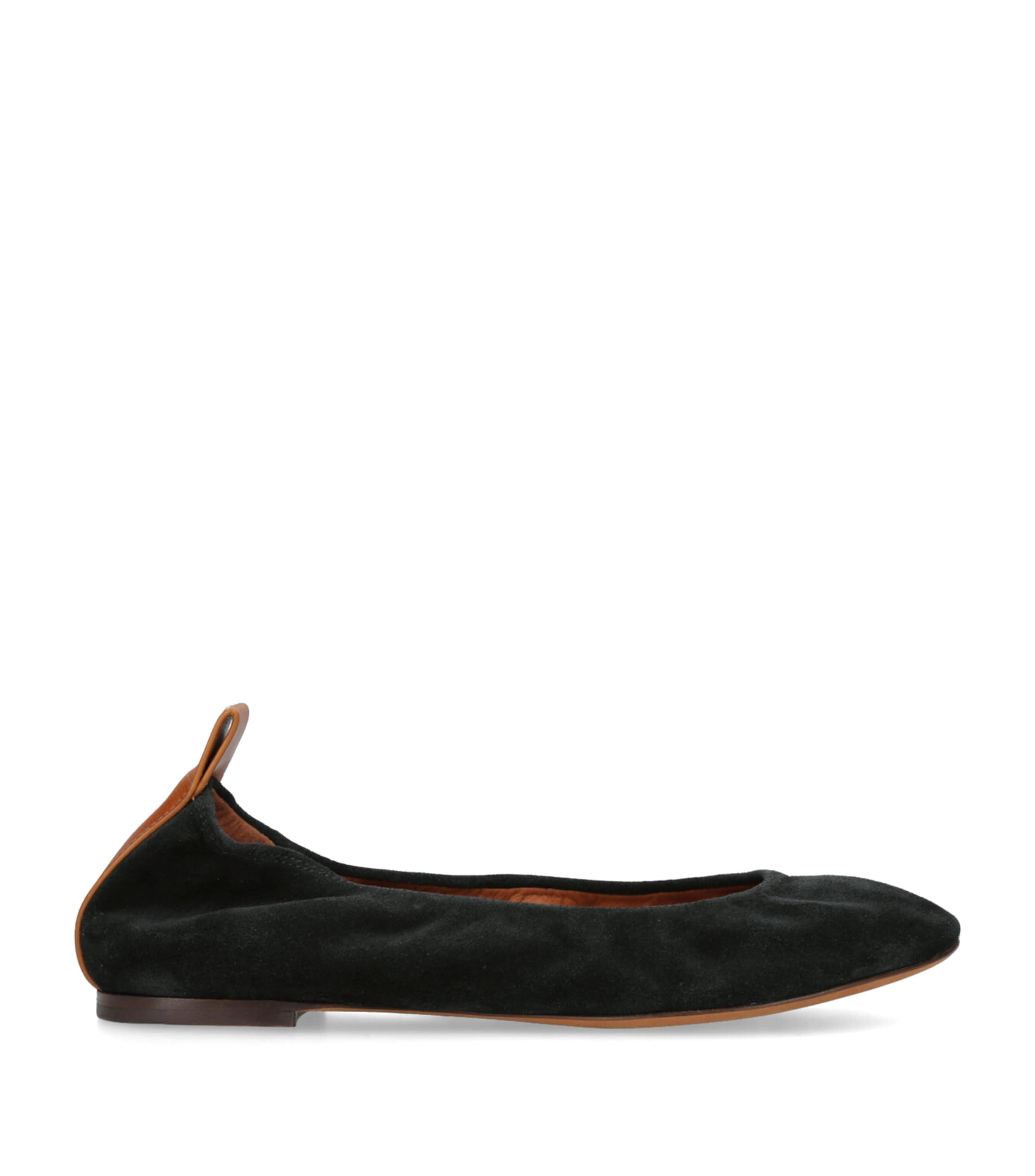 Shop Lanvin Suede Ballet Flats In Black