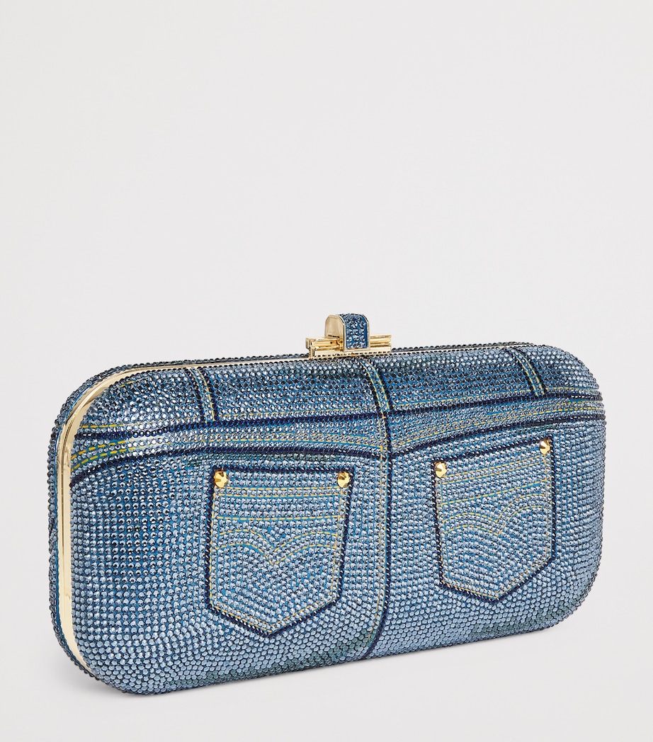 Embellished Jeans Long Slide Clutch Bag CDBMT Image 3