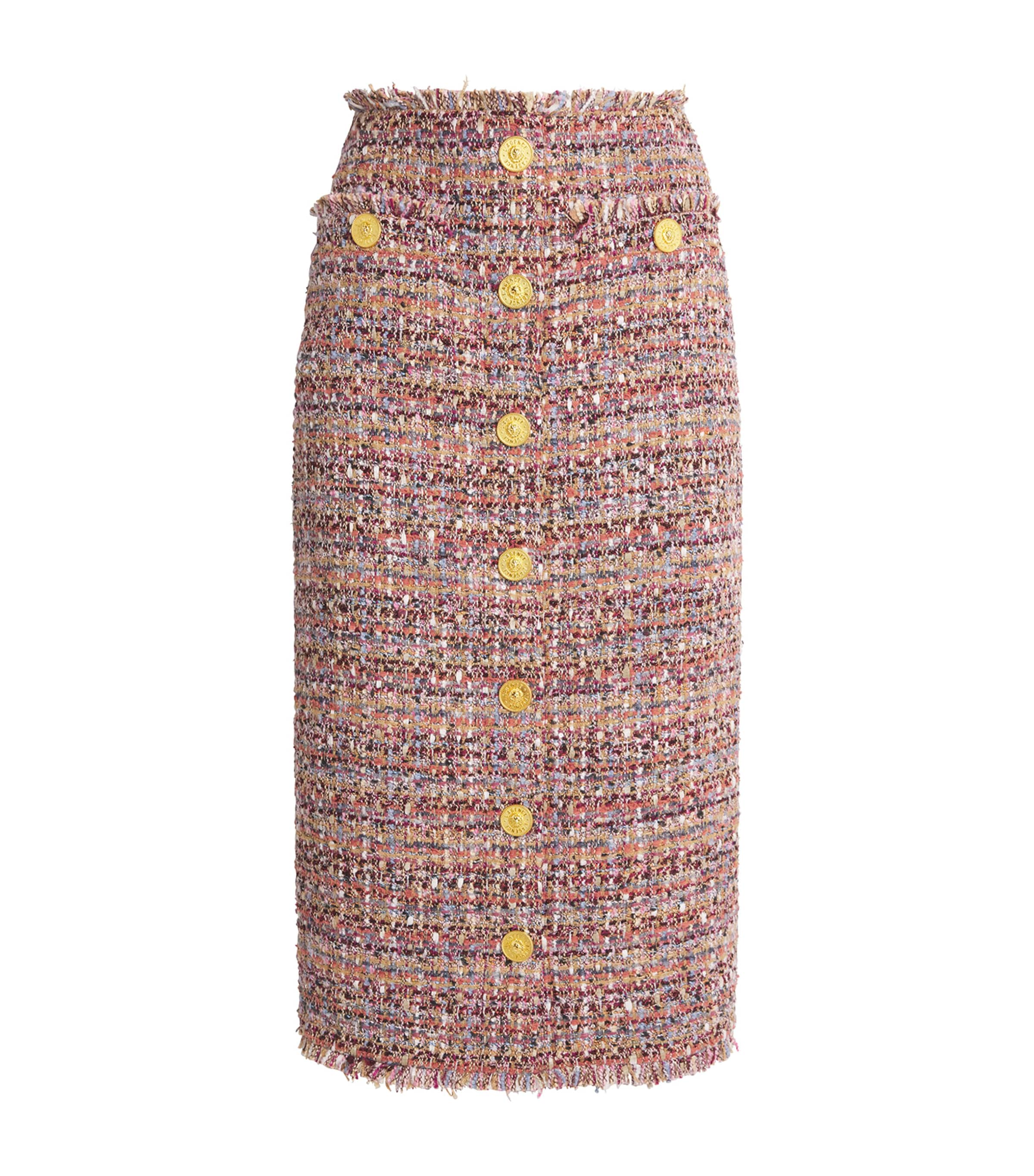 L Agence Tweed Tai Midi Pencil Skirt In Multi