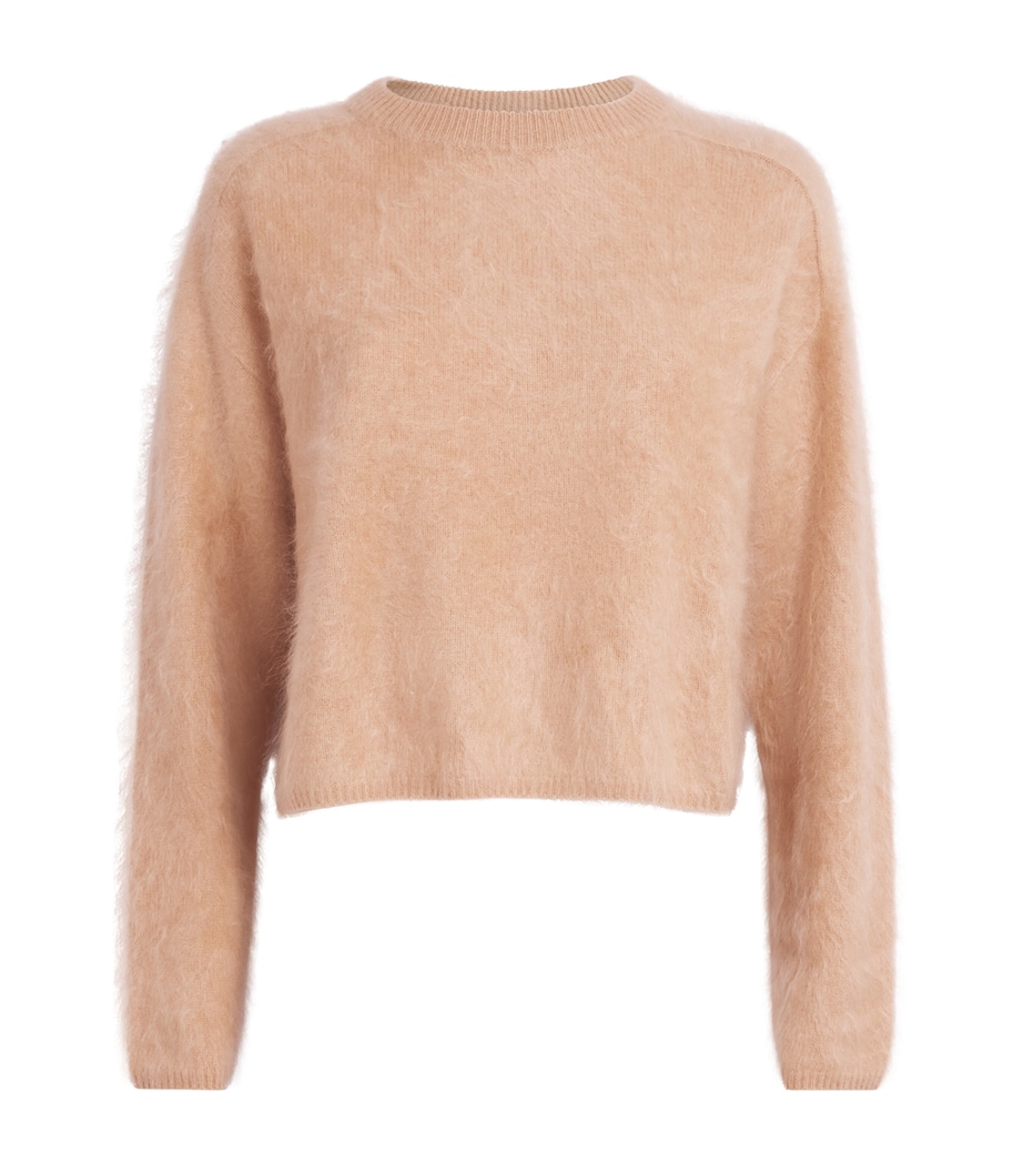 Soft Goat Womens Brushed Cashmere Crew-Neck Sweater Camel Image 1