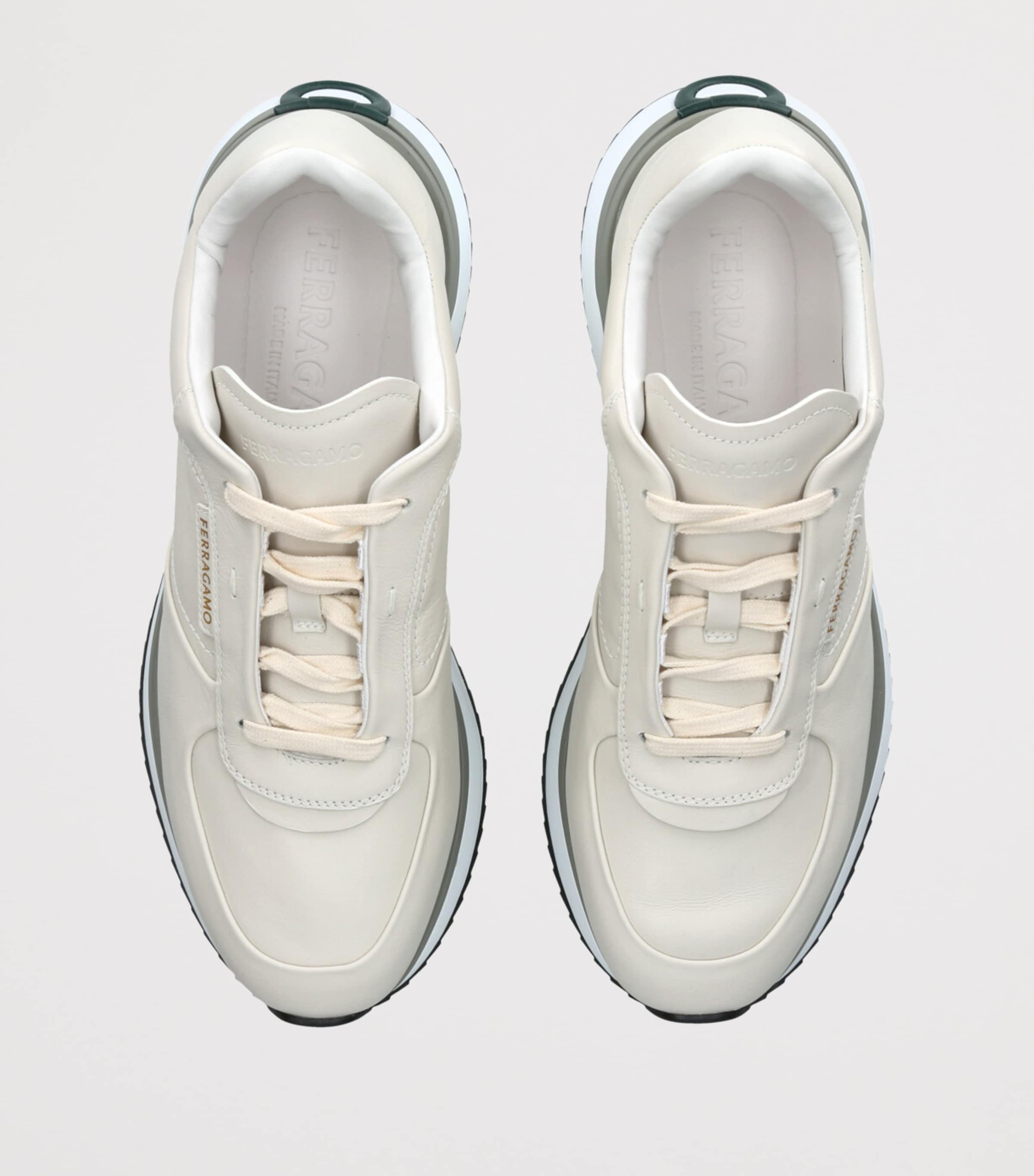 Salvatore Ferragamo White Leather Low-Top Sneakers | Harrods US