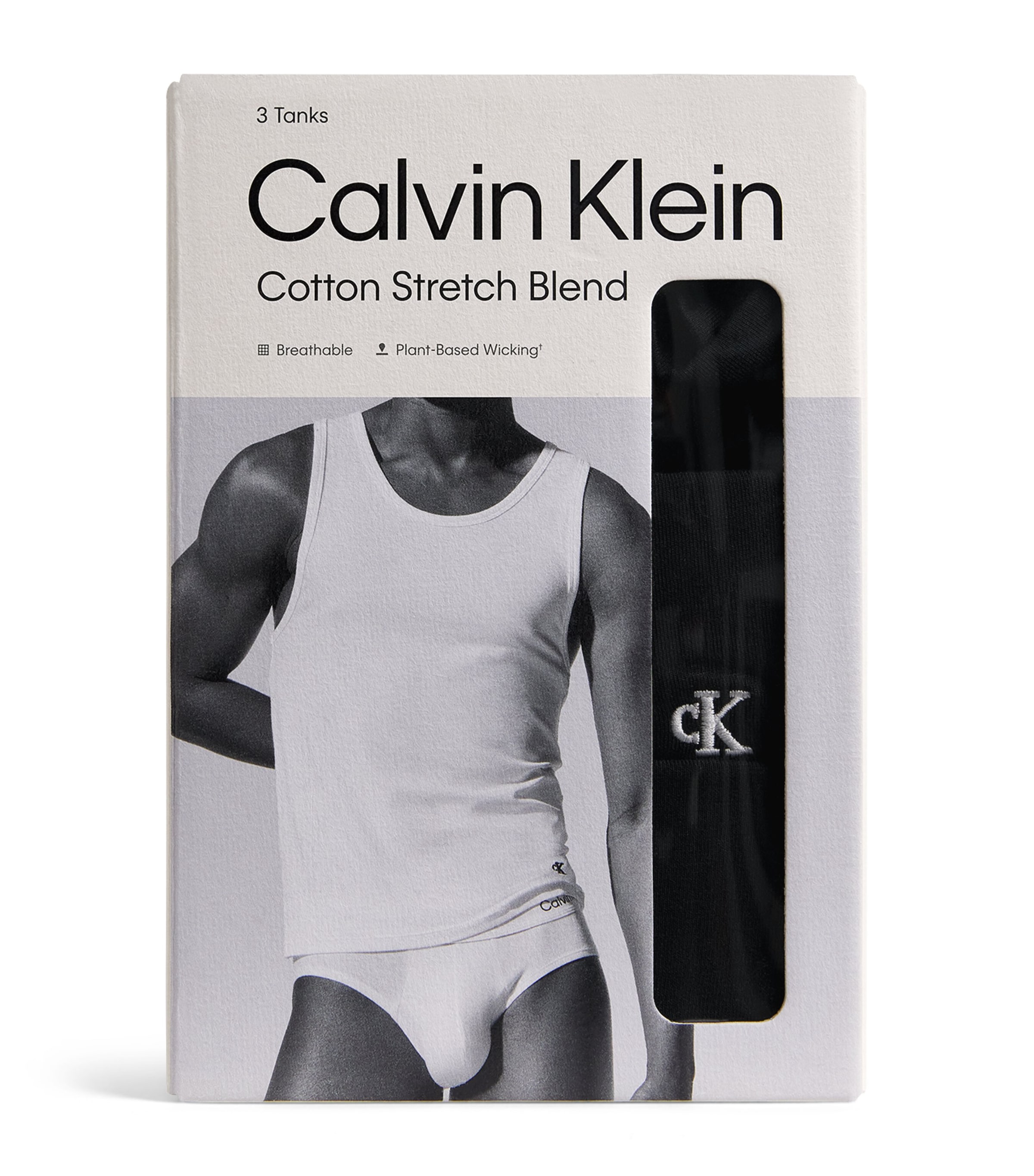 Calvin Klein Mens Stretch-Cotton Vests (Pack of 3) Black, Black, Black Image 5