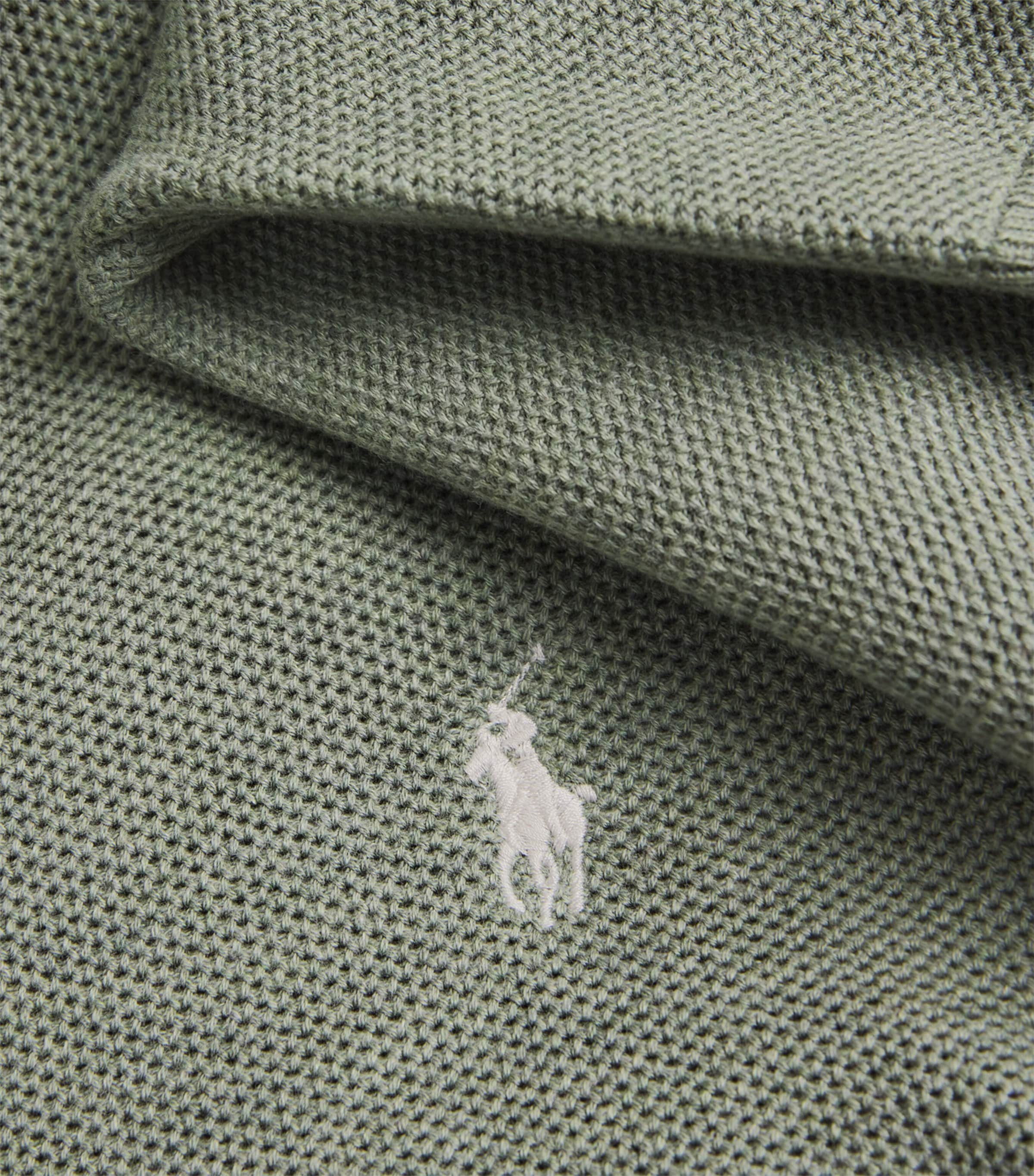 Cotton Quarter-Zip Sweatshirt GREEN HEATHER Image 5