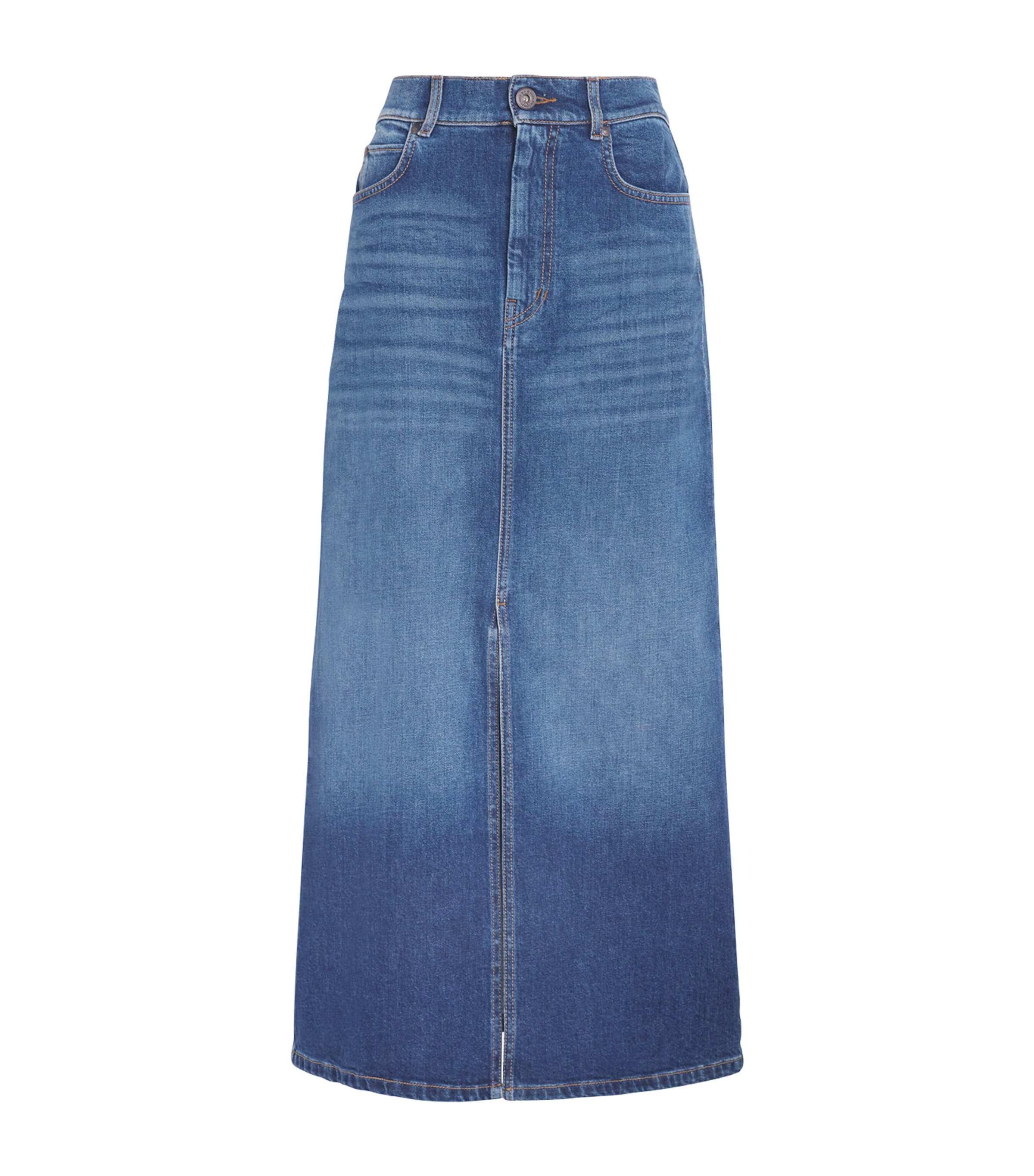 Denim Maxi Skirt NAVY Image 1