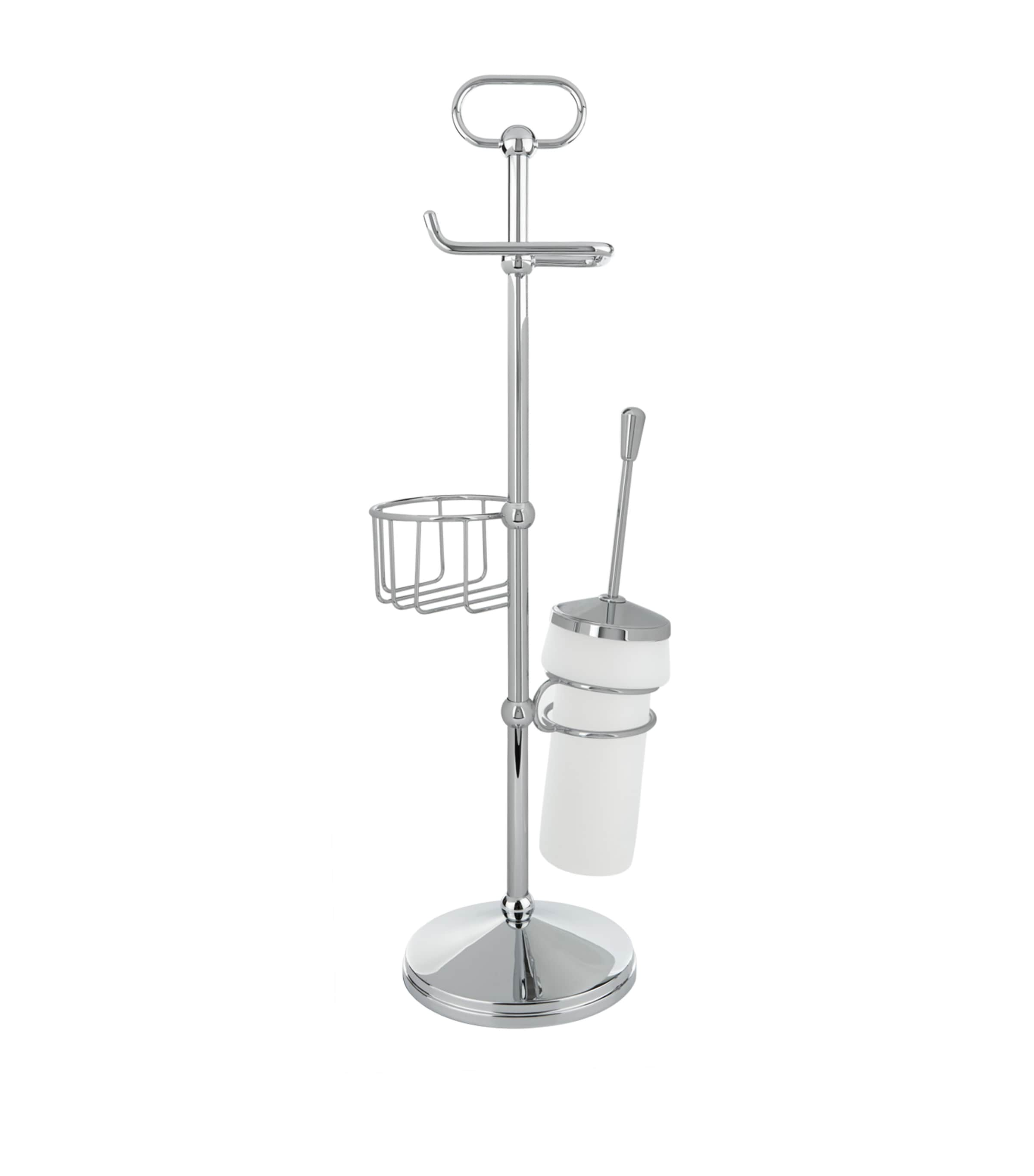 Zodiac Cylinder Toilet Brush Holder In Silver