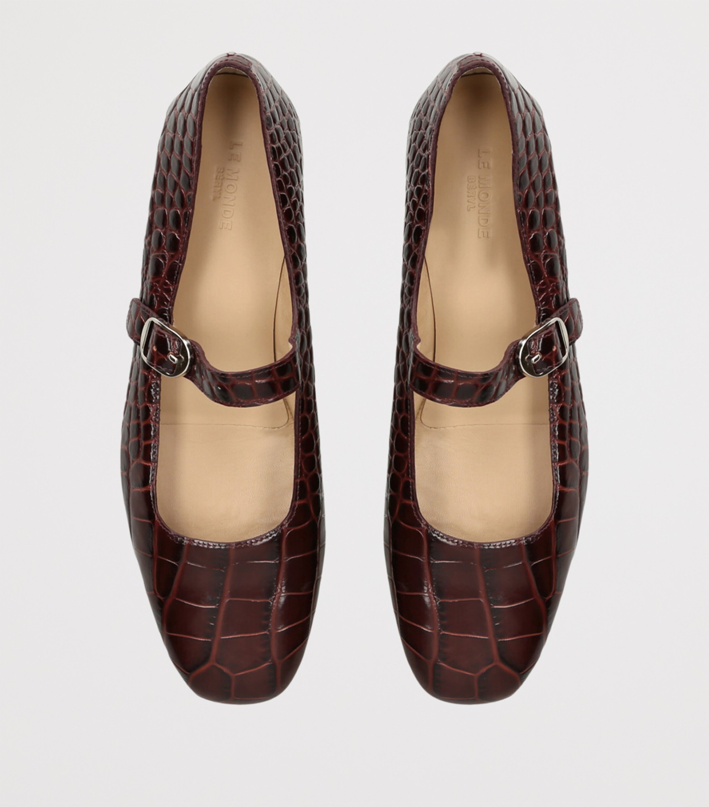 Le Monde Beryl Brown Leather Mary Jane Ballet Flats | Harrods US