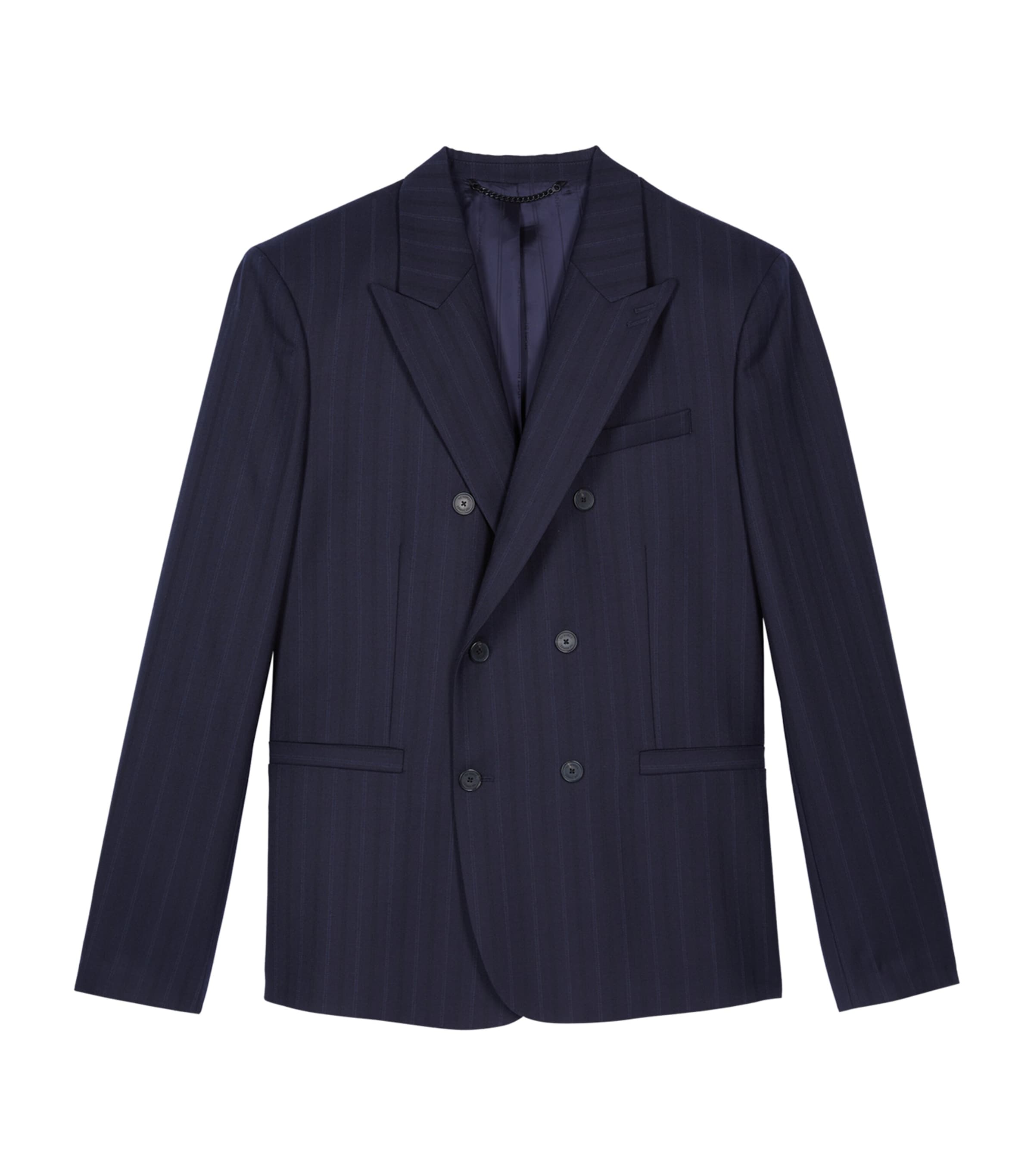 The Kooples Wool Striped Suit Jacket In Navy