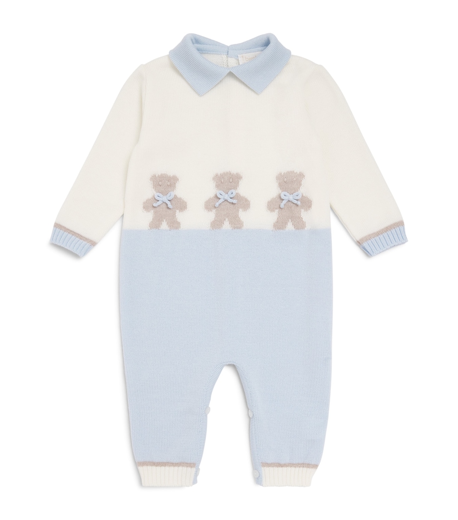 Bimbalo Jacquard Playsuit (1-18 Months) Off White/blue Image 1