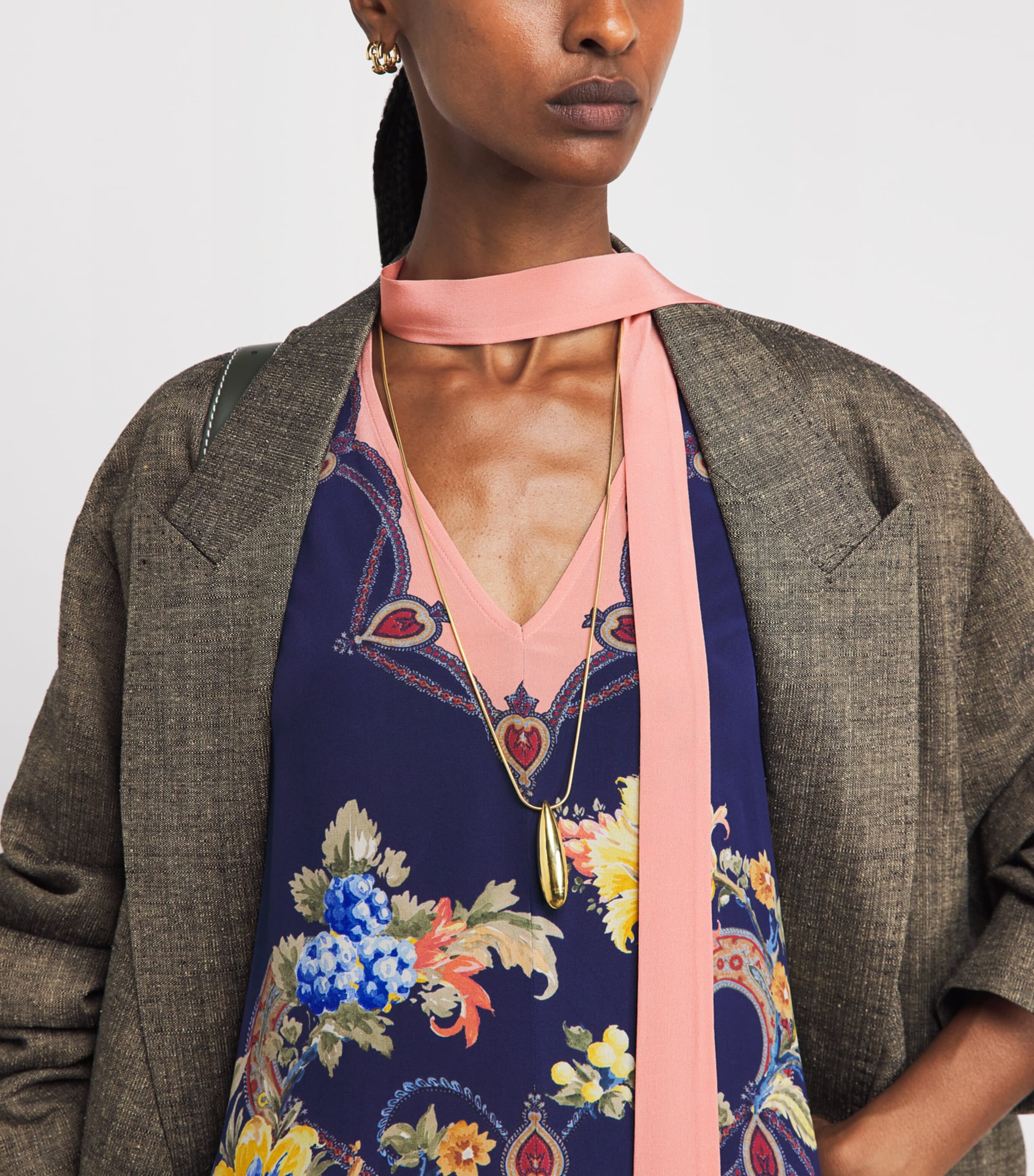 Etro Womens Silk Paisley Maxi Dress Print/blue Bs Image 6
