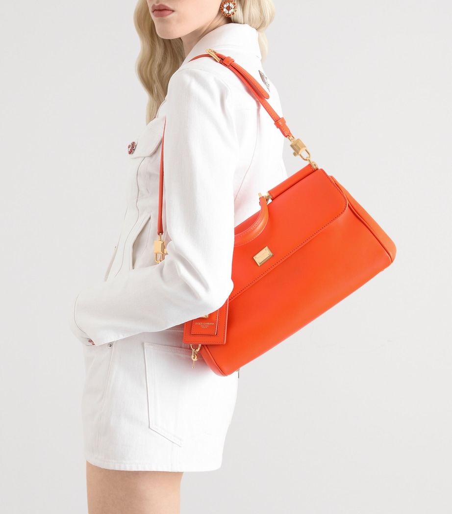 Dolce&Gabbana Leather My Sicily Top-Handle Bag Orange Image 8