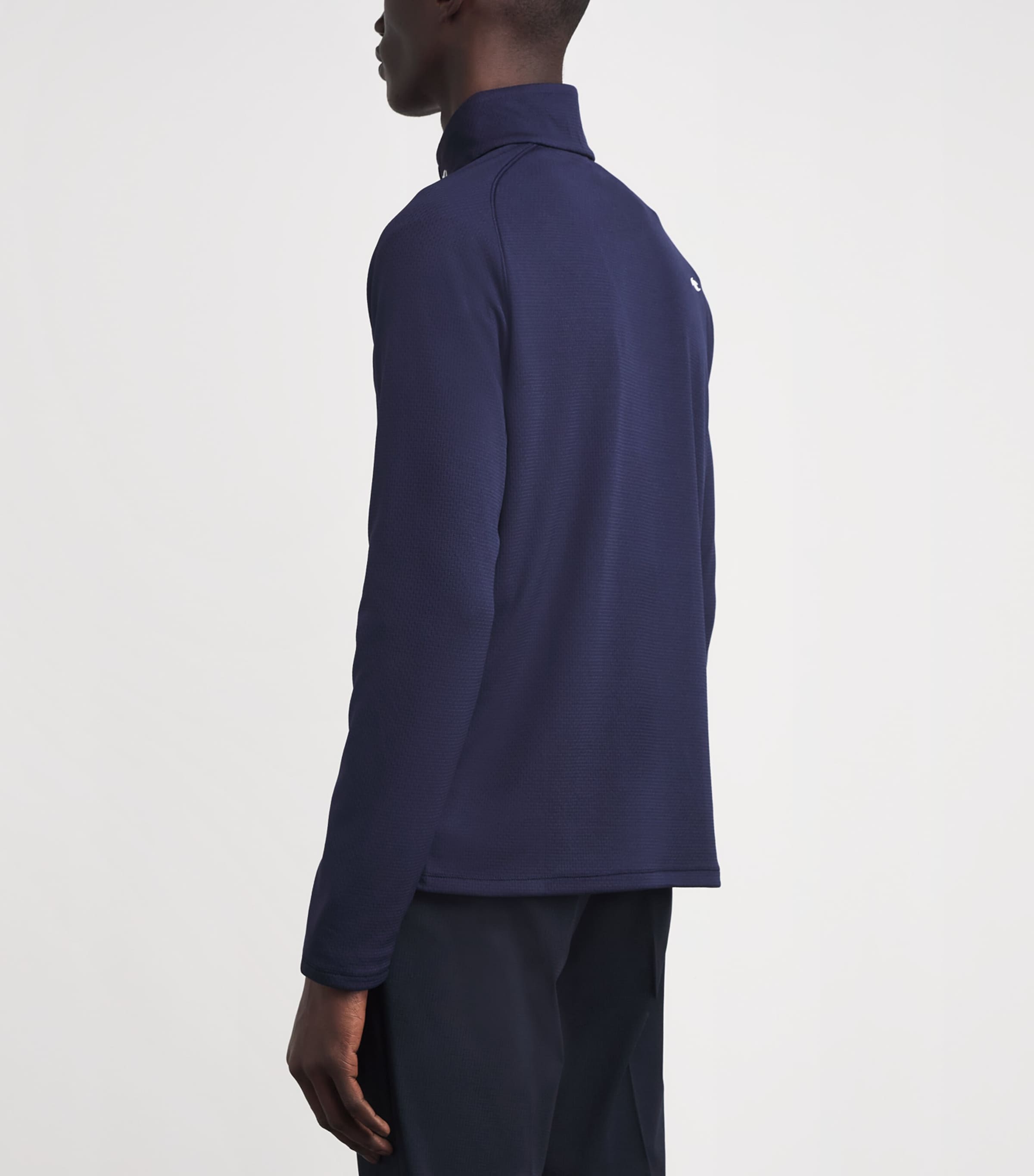 KJUS Mens Pima Cotton Hollow Half-Zip Top Atla Blue Image 5