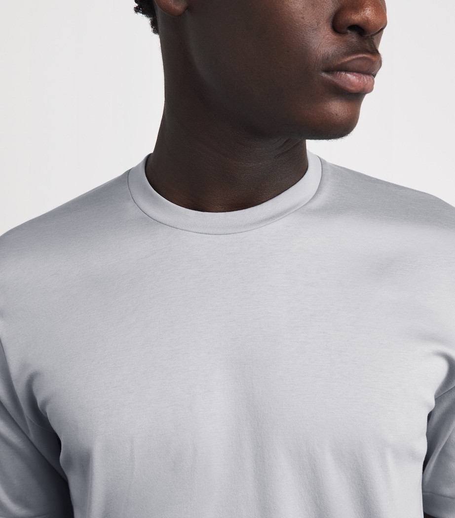 Zimmerli Mens 286 Sea Island T-Shirt Grey Blue Image 3