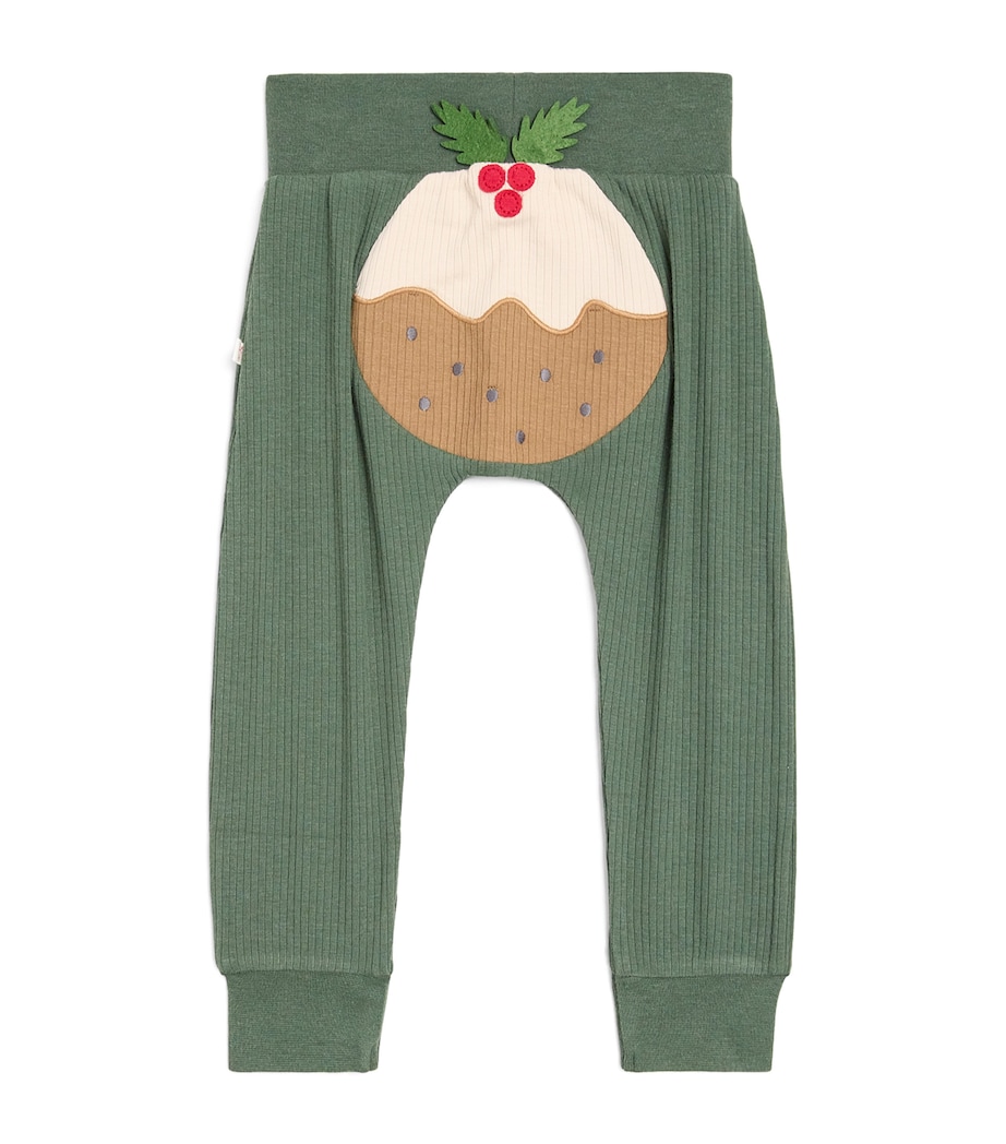 Bamboo-Blend Christmas Pudding Trousers (0-24 Months) PUDDING & PINE Image 1